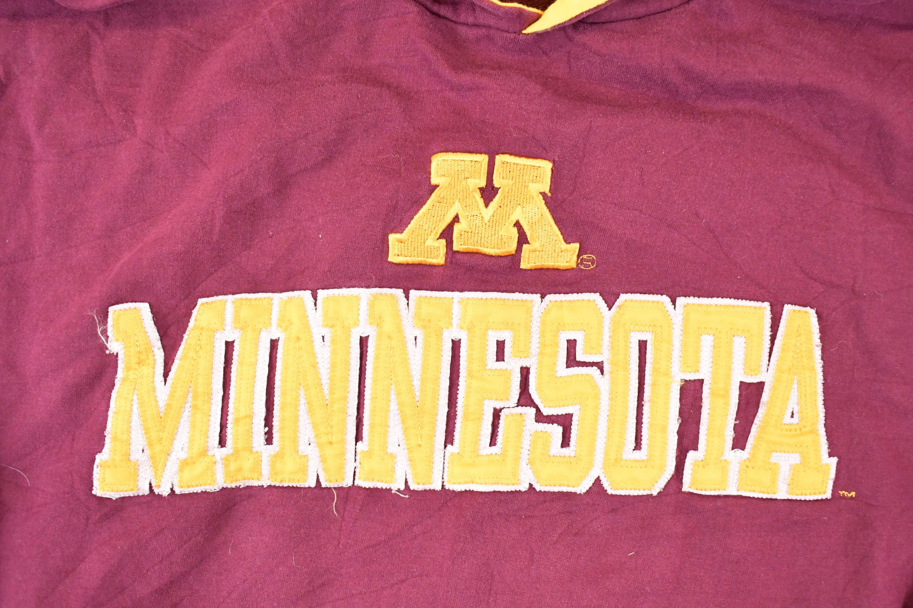 Vintage 1990s Minnesota University Embroidered Hoodie Sweater Mens L - Image 3