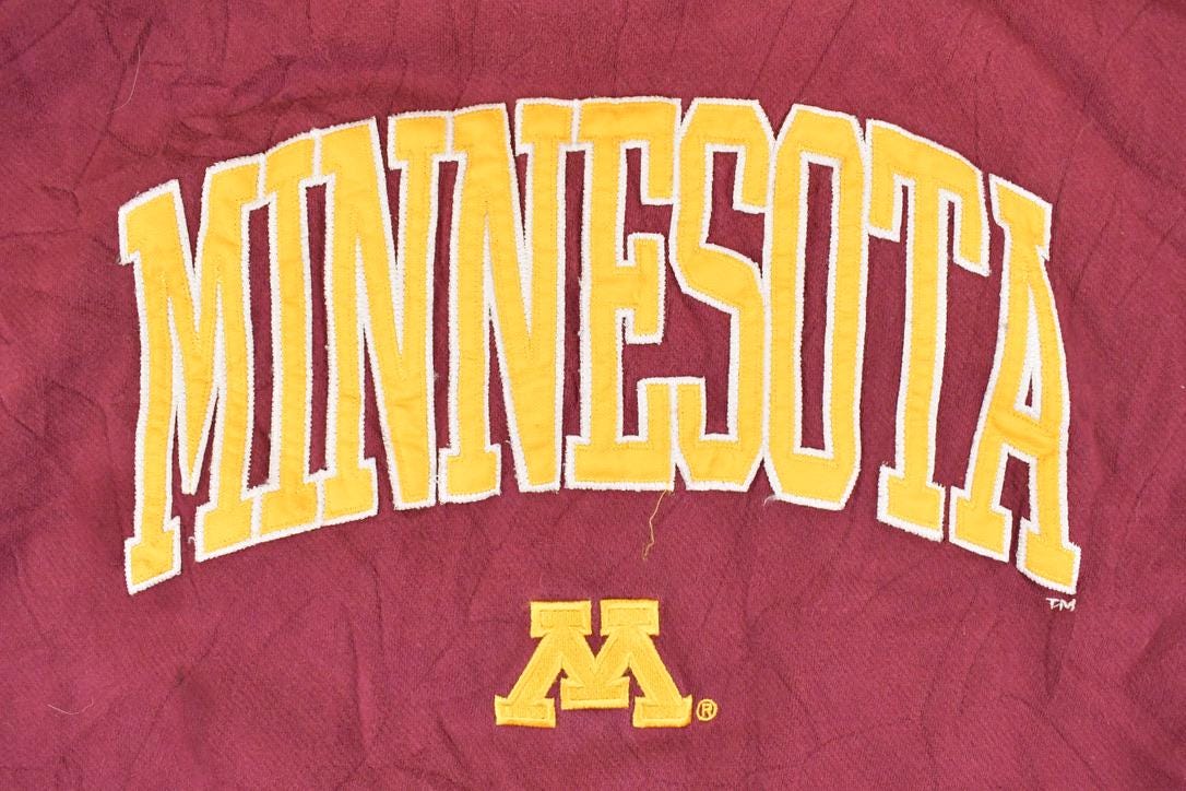 Vintage 1990s Minnesota University Hoodie Sweater Men's L - Image 3