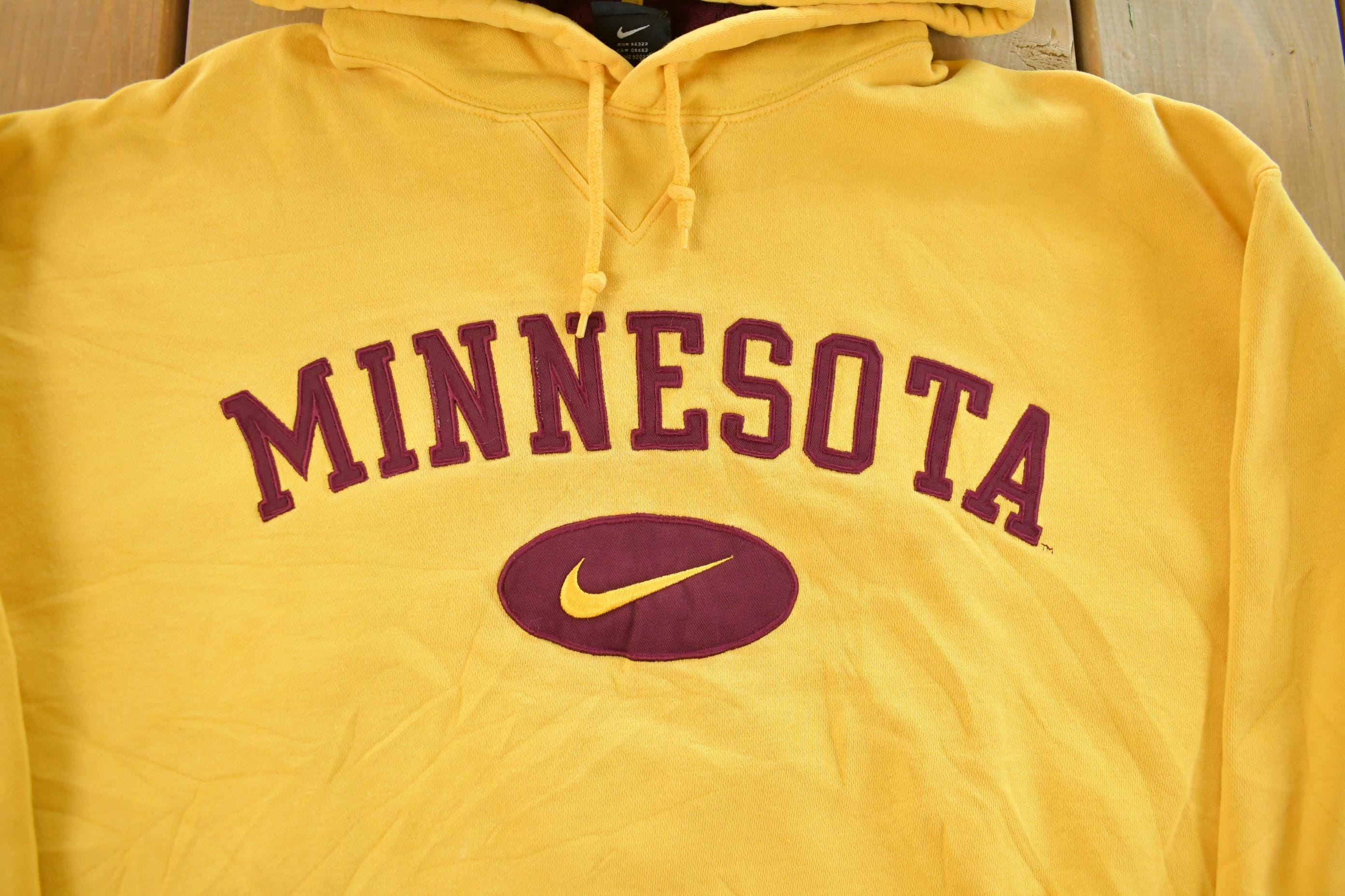 Vintage 1990s Minnesota University Nike Hoodie Sweatshirt Men's XL - Image 4