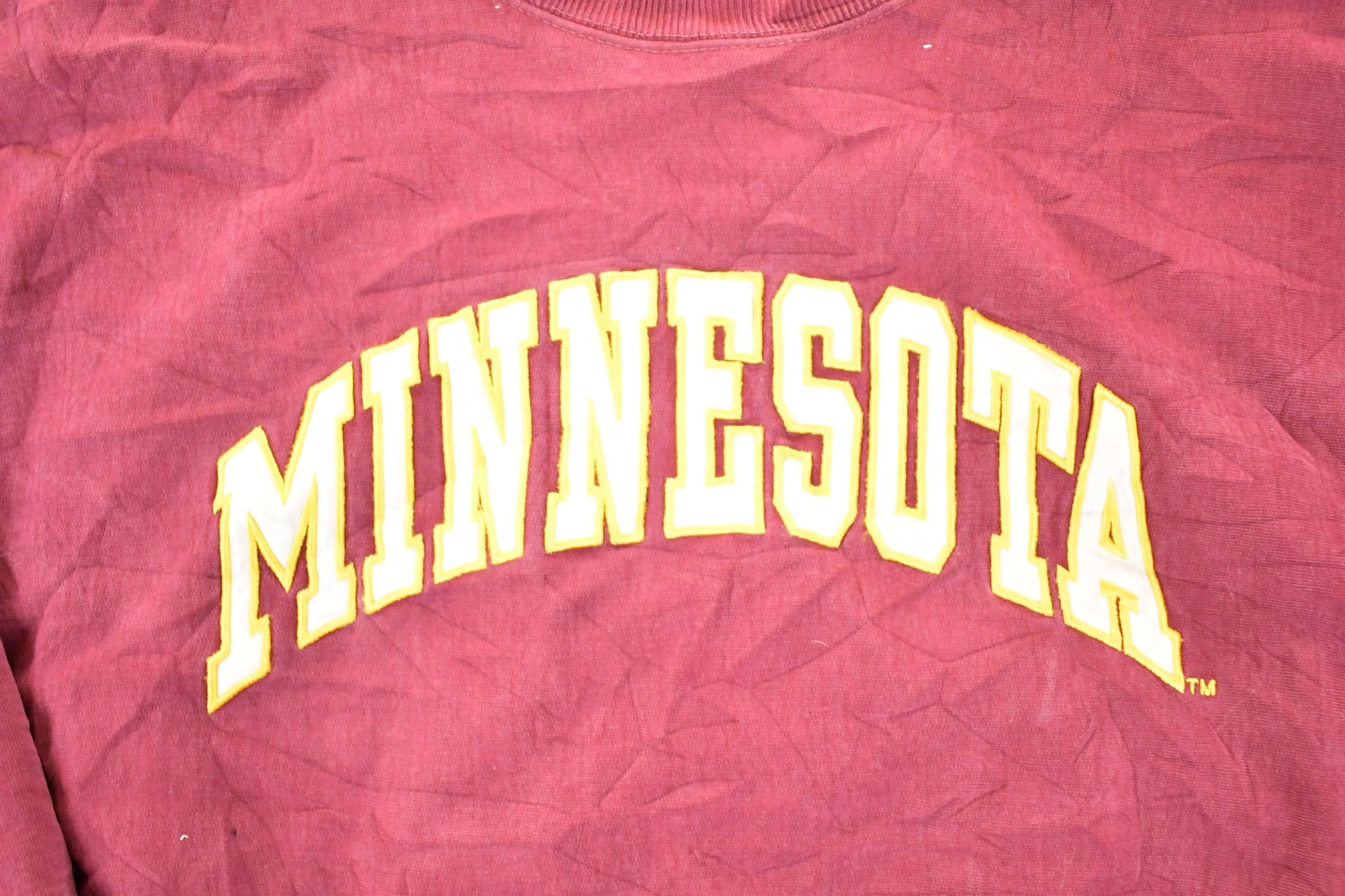 Vintage 1990s Minnesota University Steve And Barry's Crossgrain Crew Neck Sweater Men's L - Image 3