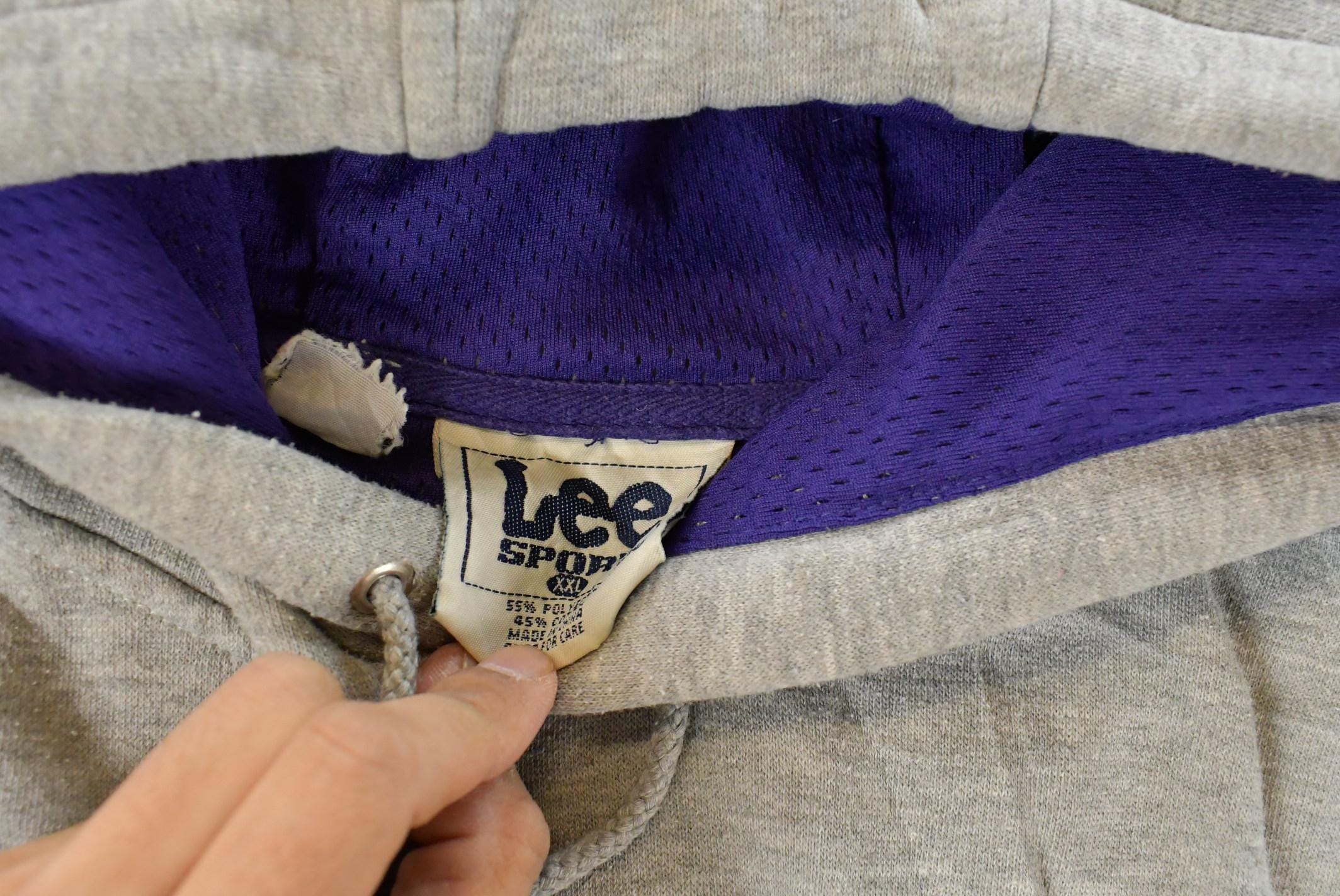 Vintage 1990s Minnesota Vikings Lee Sport NFL Hoodie Men's 2XL - Image 7