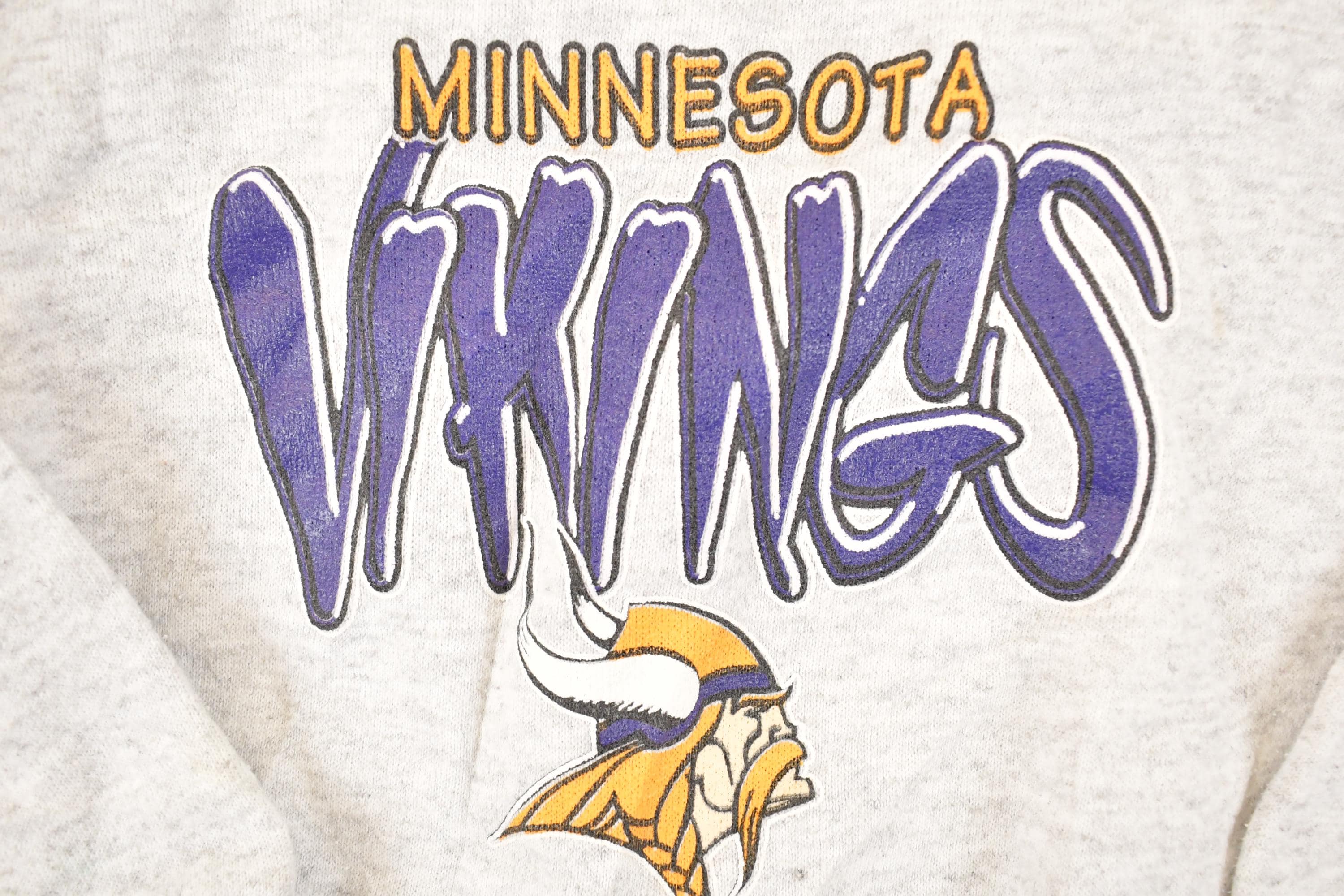 Vintage 1990s Minnesota Vikings Logo Athletic NFL Crewneck Sweatshirt Youth L - Image 3