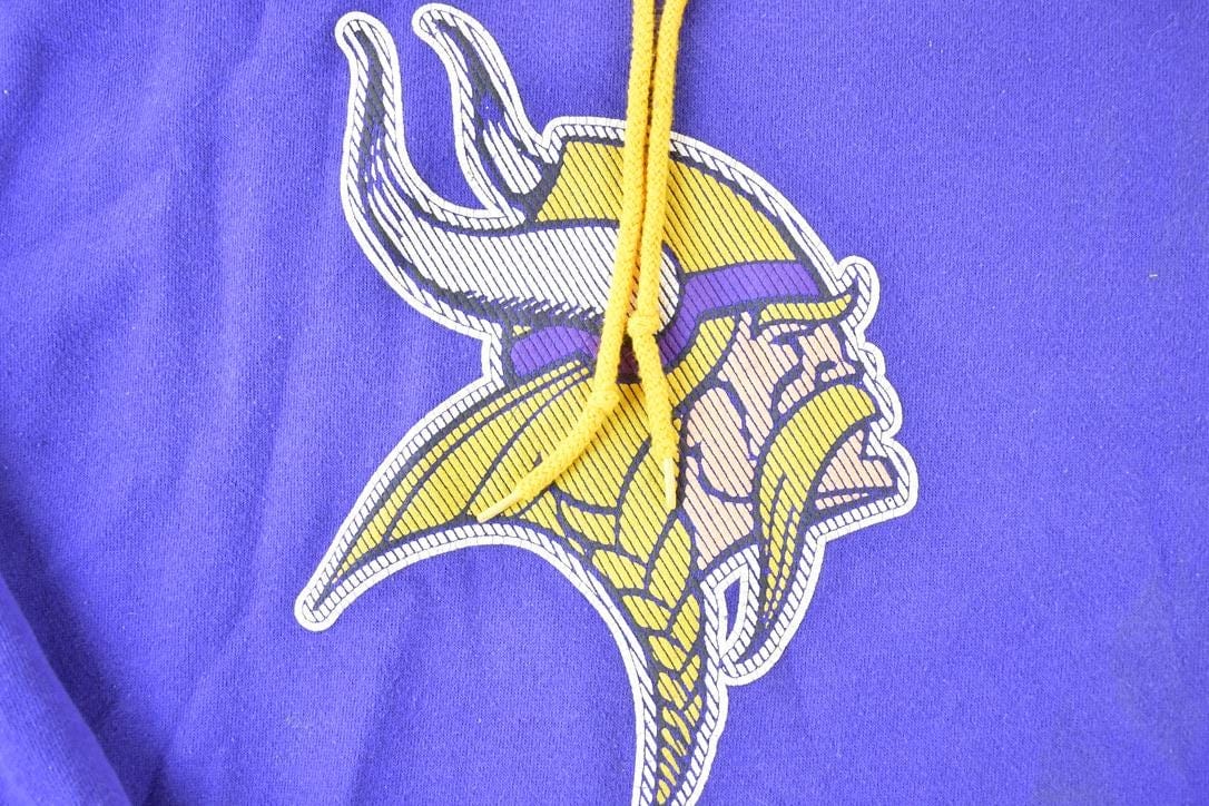 Vintage 1990s Minnesota Vikings NFL Hoodie Sweatshirt Men's XL - Image 5
