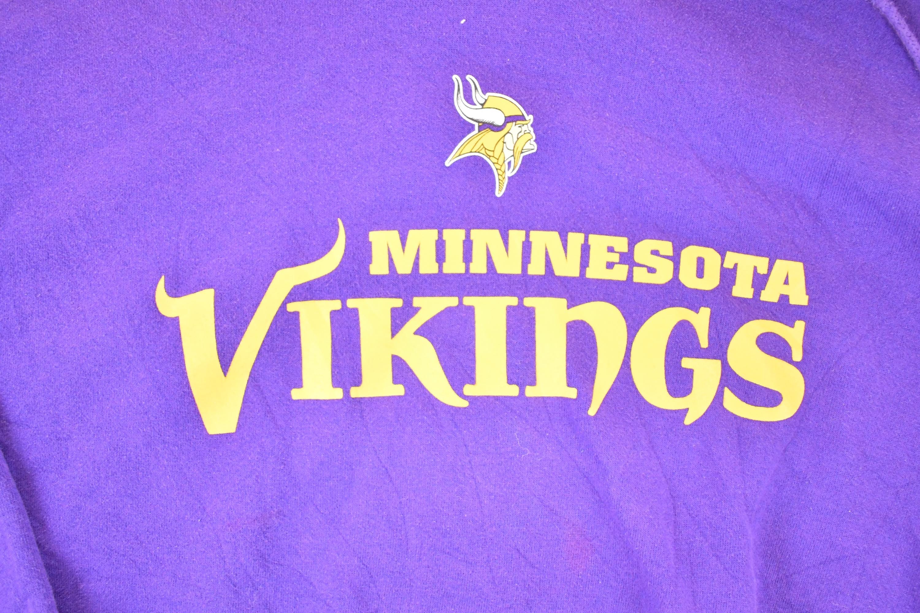 Vintage 1990s Minnesota Vikings NFL Hoodie Sweatshirt Men's XL - Image 3