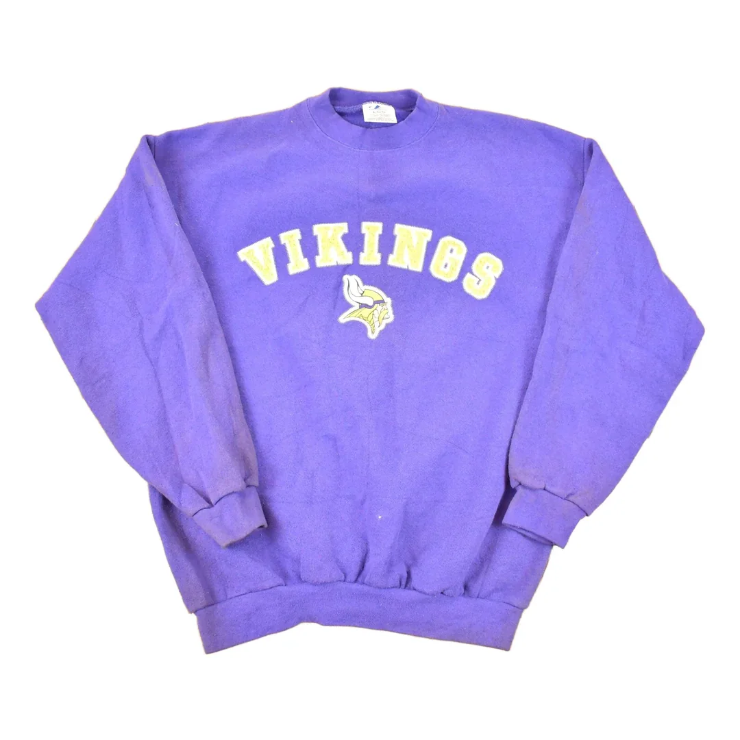 Vintage 1990s Minnesota Vikings Riddell NFL Crewneck Sweatshirt Mens L