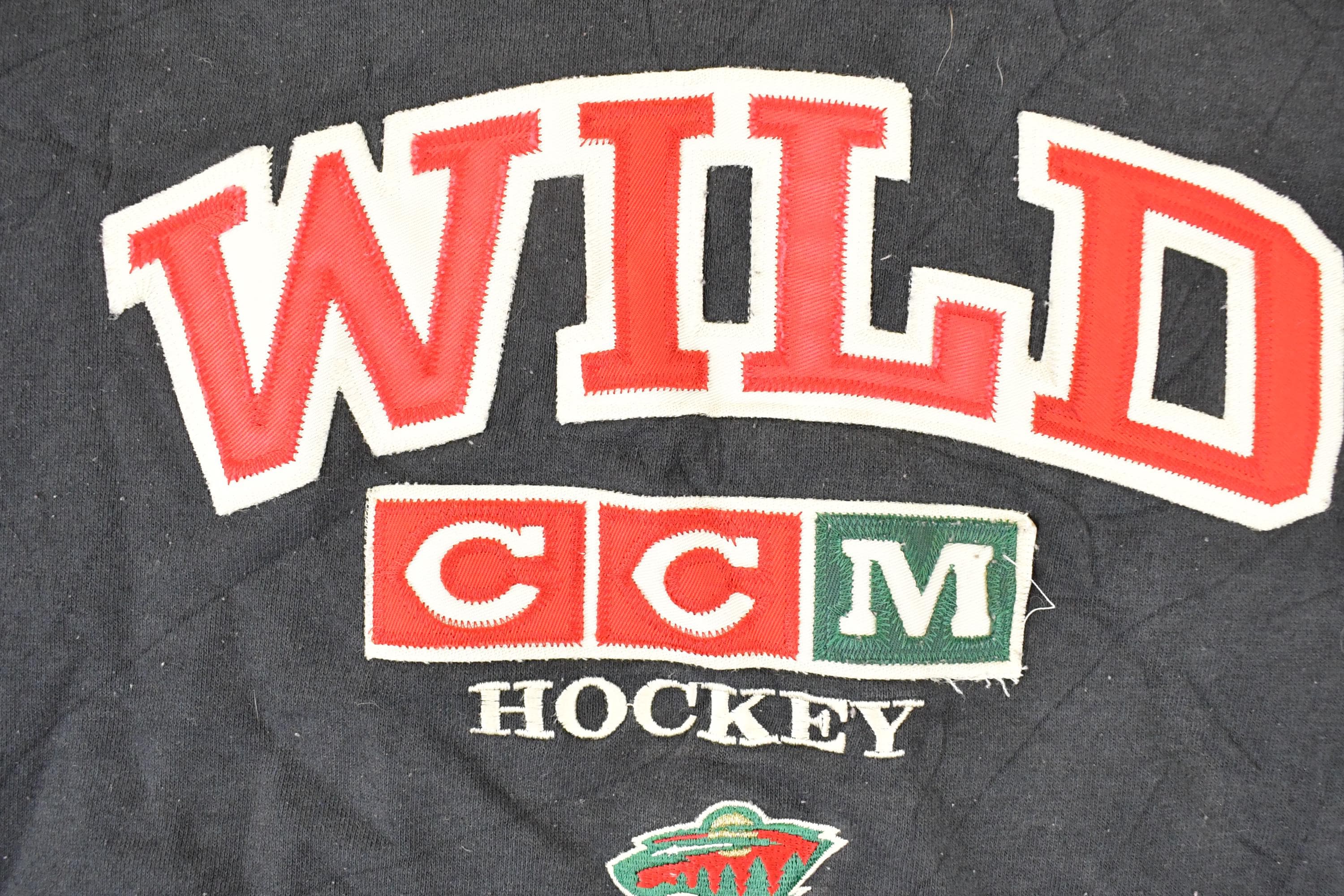Vintage 1990s Minnesota Wild NHL Hockey Crewneck Sweatshirt Mens XL - Image 3