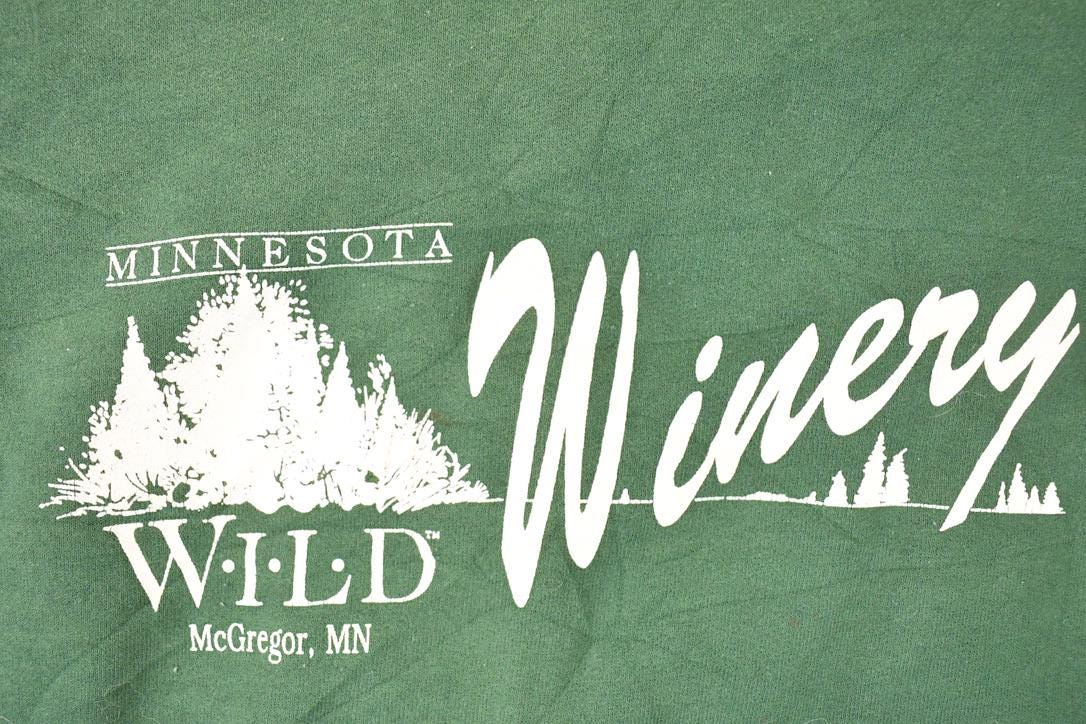 Vintage 1990s Minnesota Wild Winery Graphic Print Crewneck Sweatshirt Men's L - Image 3