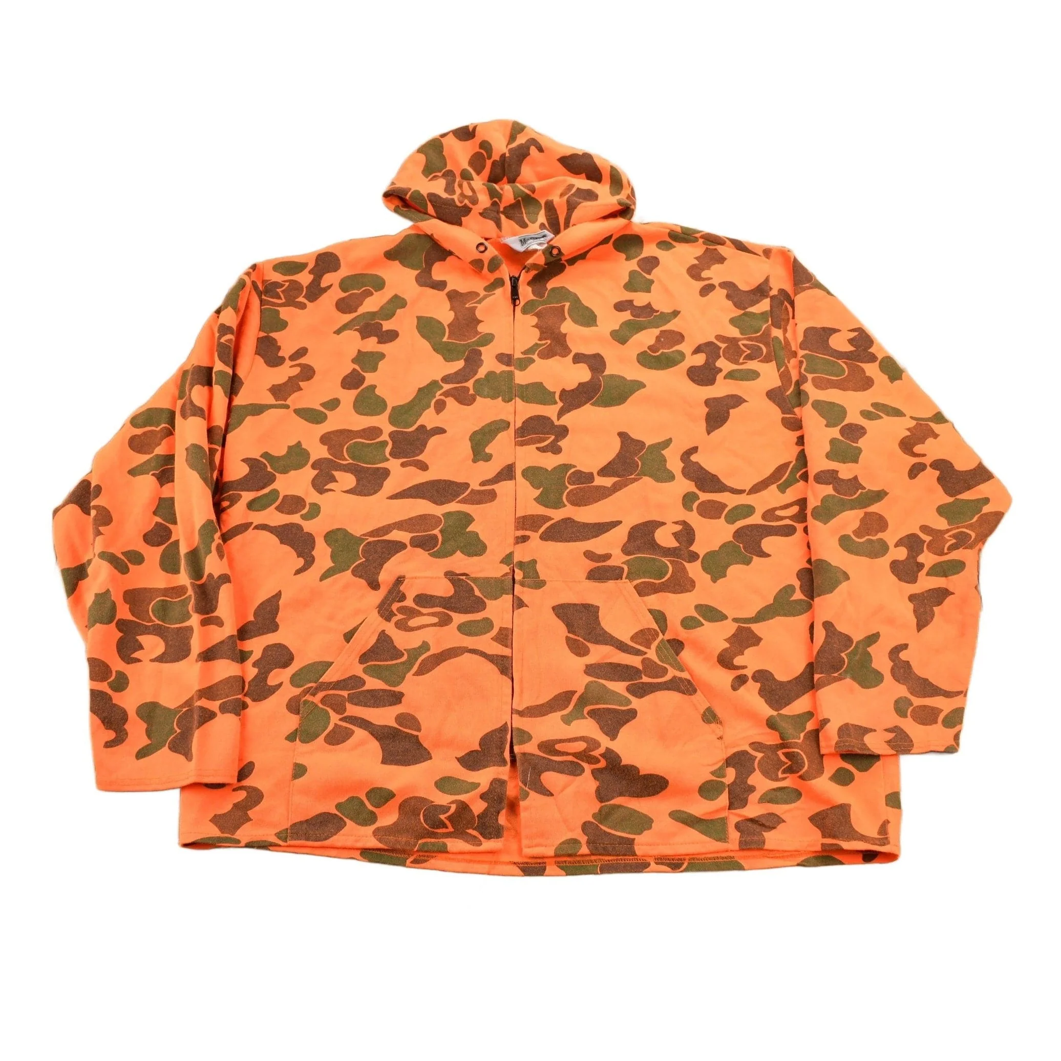 Vintage 1990s Moleskins Orange Camo Graphic Hoodie Men's 2XL