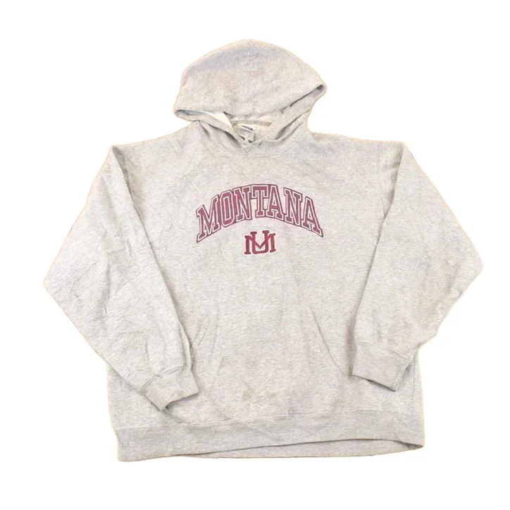 Vintage 1990s Montana University Embroidered Hoodie Sweater Mens L