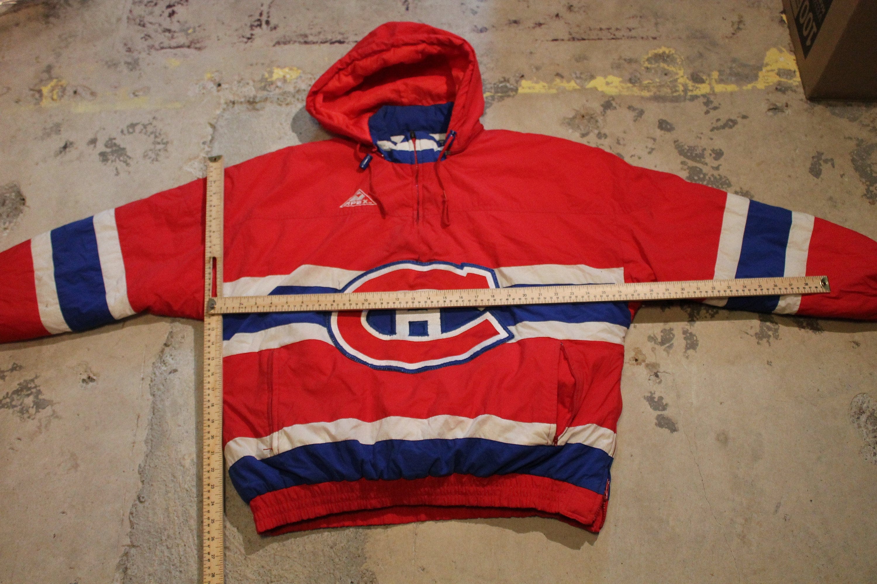 Vintage 1990s Montreal Canadiens NHL Apex One Quarter Zip Puffer Jacket Men's Large - Image 7