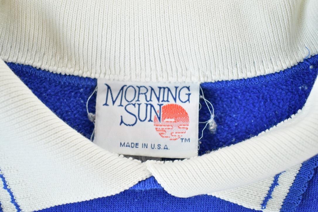 Vintage 1990s Morning Sun Floral Collared Souvenir Crewneck Sweatshirt Women's M - Image 3
