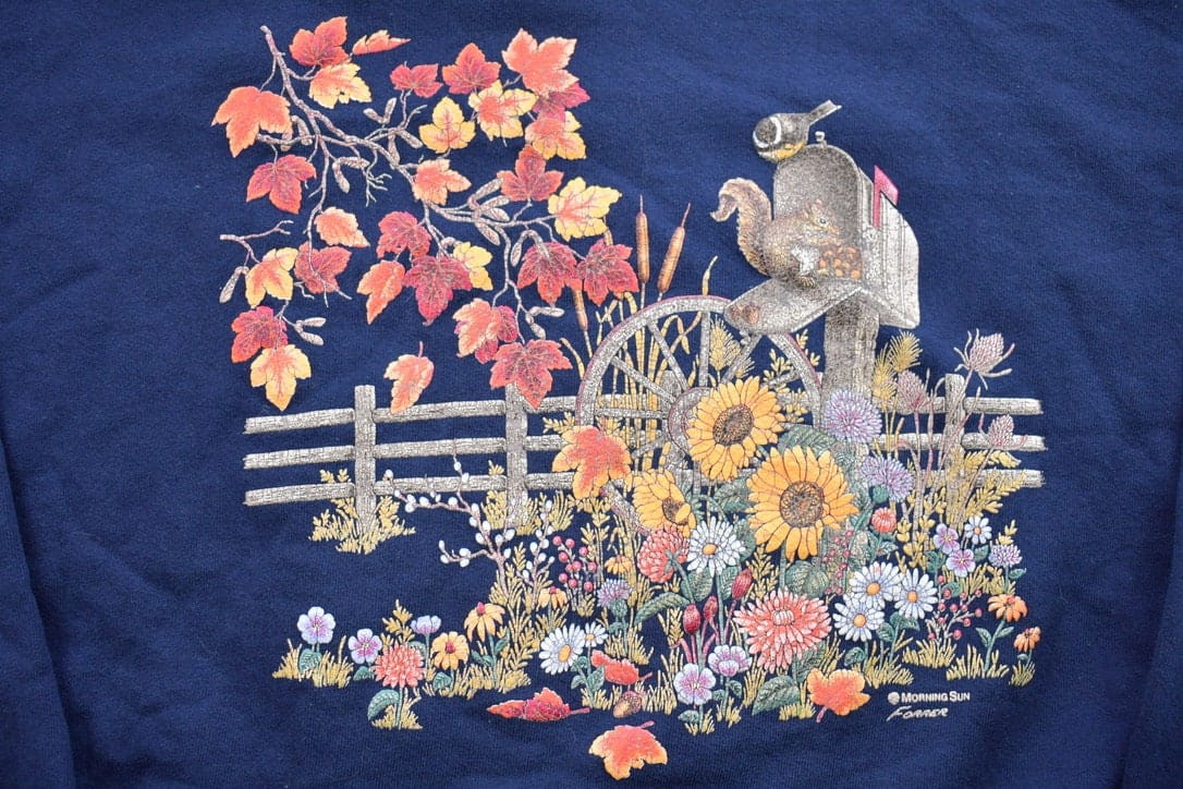 Vintage 1990s Morning Sun Floral Theme Crewneck Sweater - Image 5