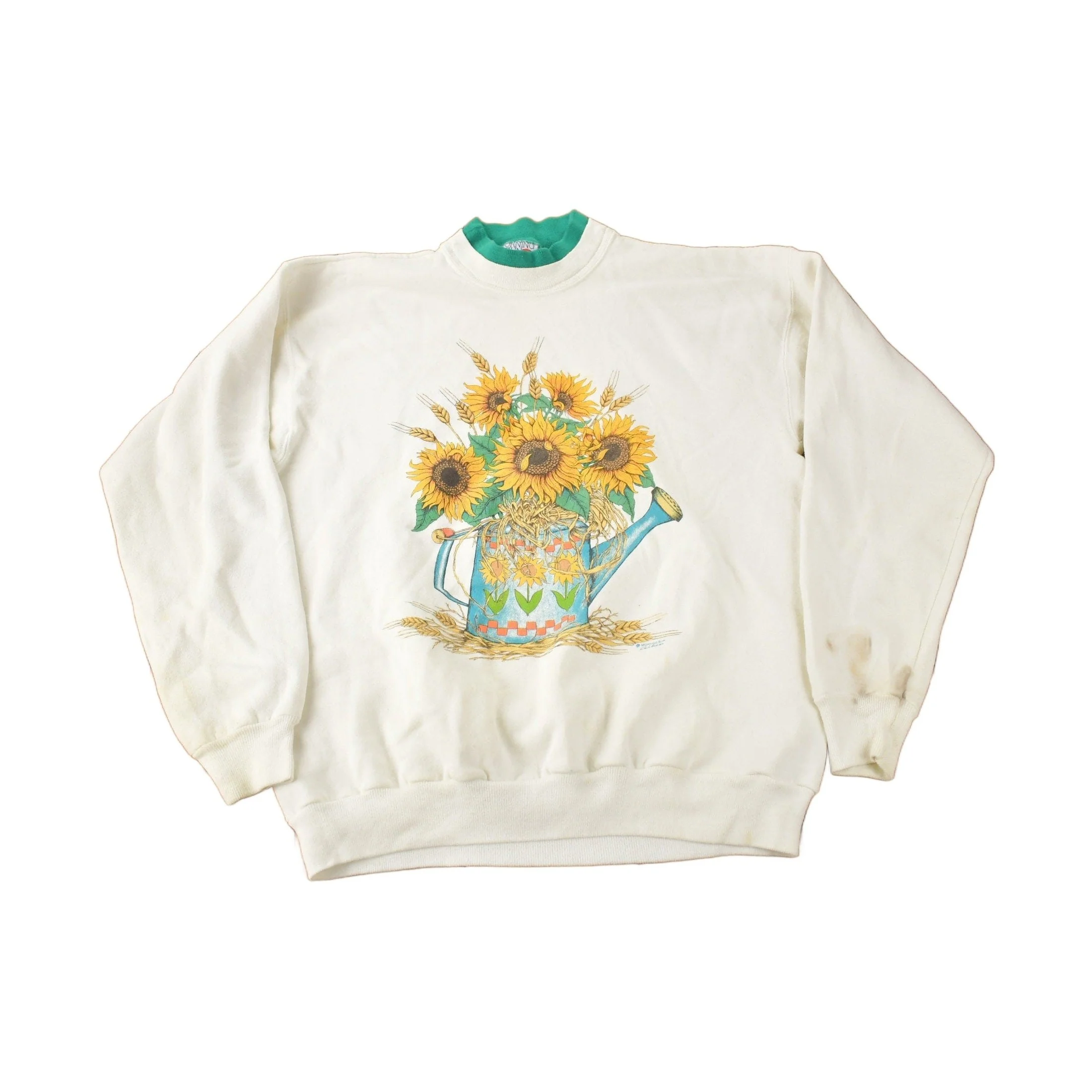 Vintage 1990s Morning Sun Sunflower Cute Grandma Crewneck Sweatshirt Women's L