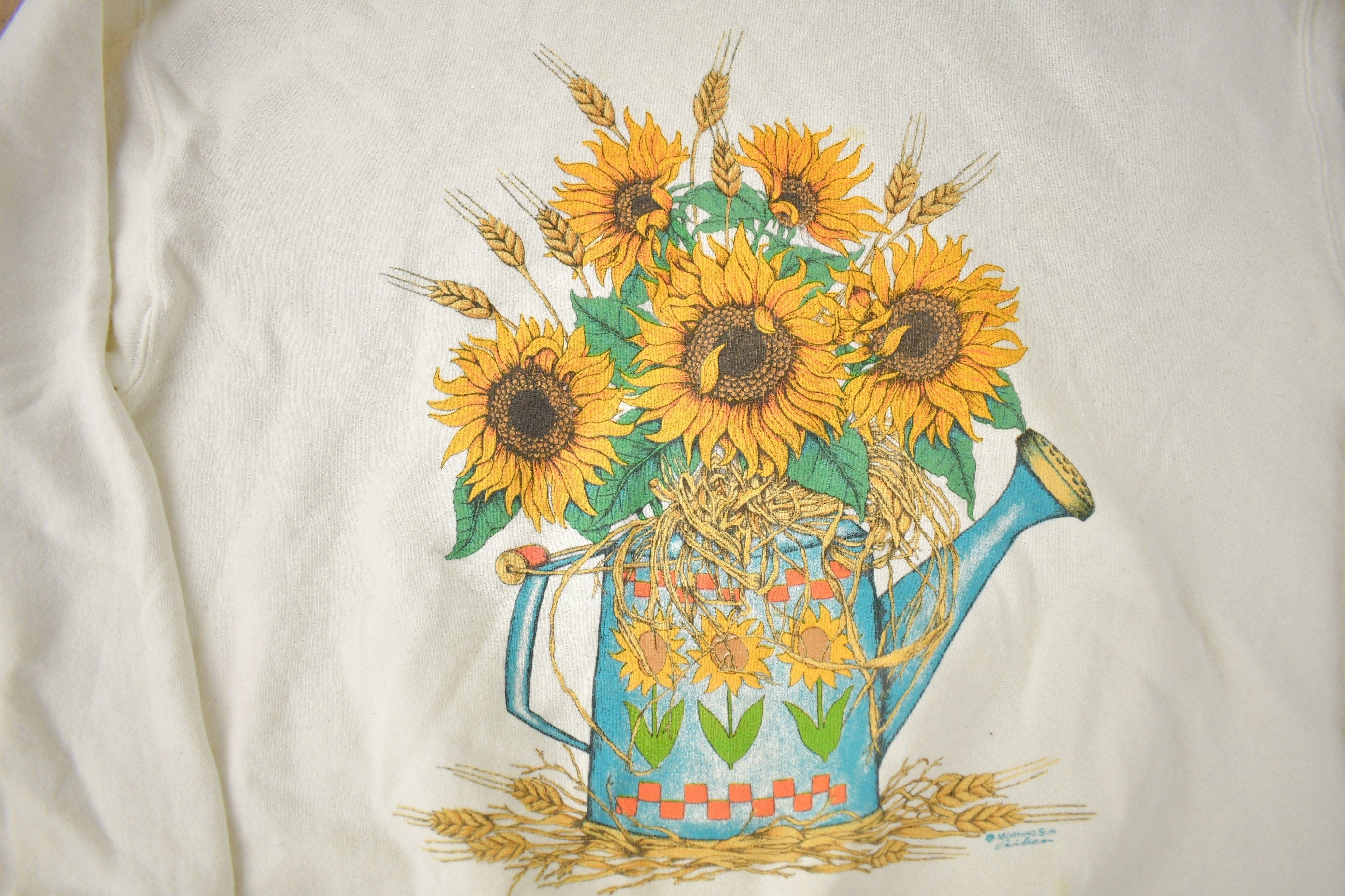 Vintage 1990s Morning Sun Sunflower Cute Grandma Crewneck Sweatshirt Women's L - Image 3