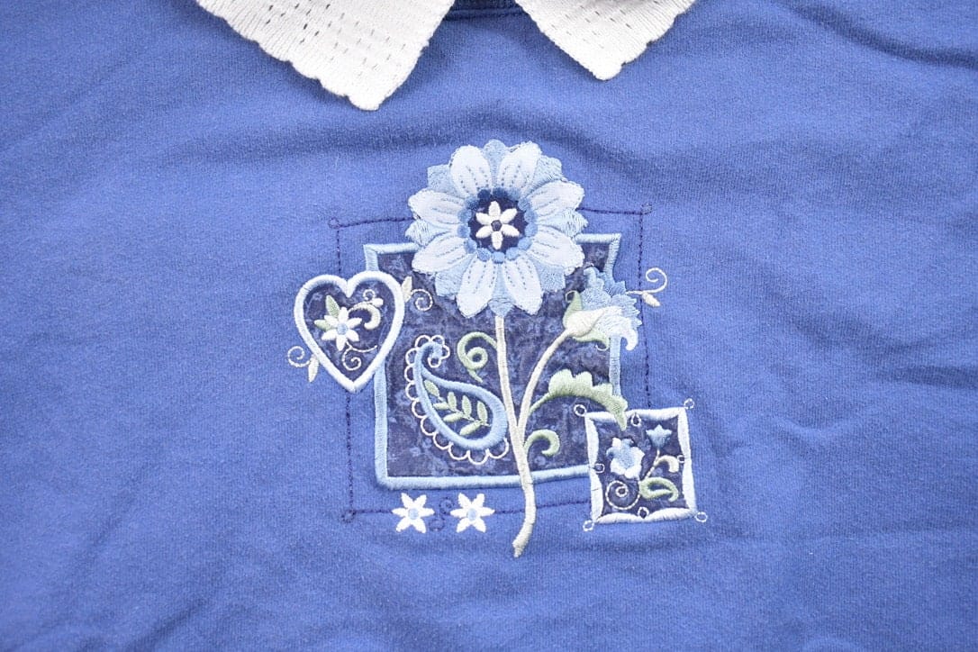 Vintage 1990s Morning Sun Top Stitch Floral Theme Sweater Men's Large - Image 5