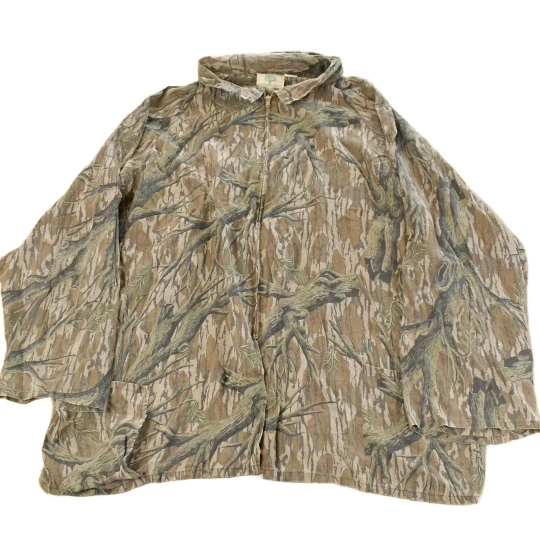Vintage 1990s Mossy Oak All Over Print Lightweight Tree Camo Jacket Men's 2XL