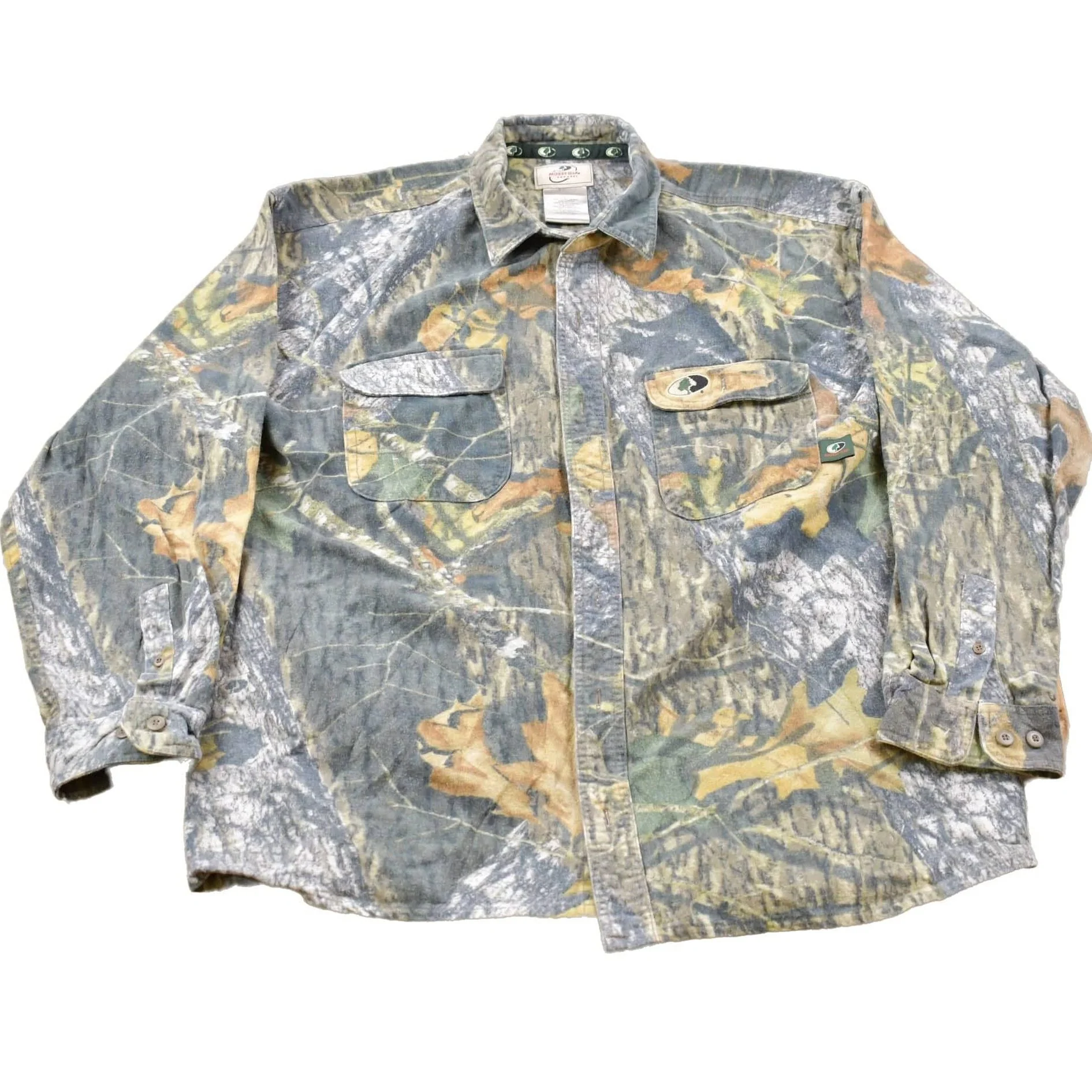Vintage 1990s Mossy Oak Real Tree Camo Button Up Shirt Men's 2XL