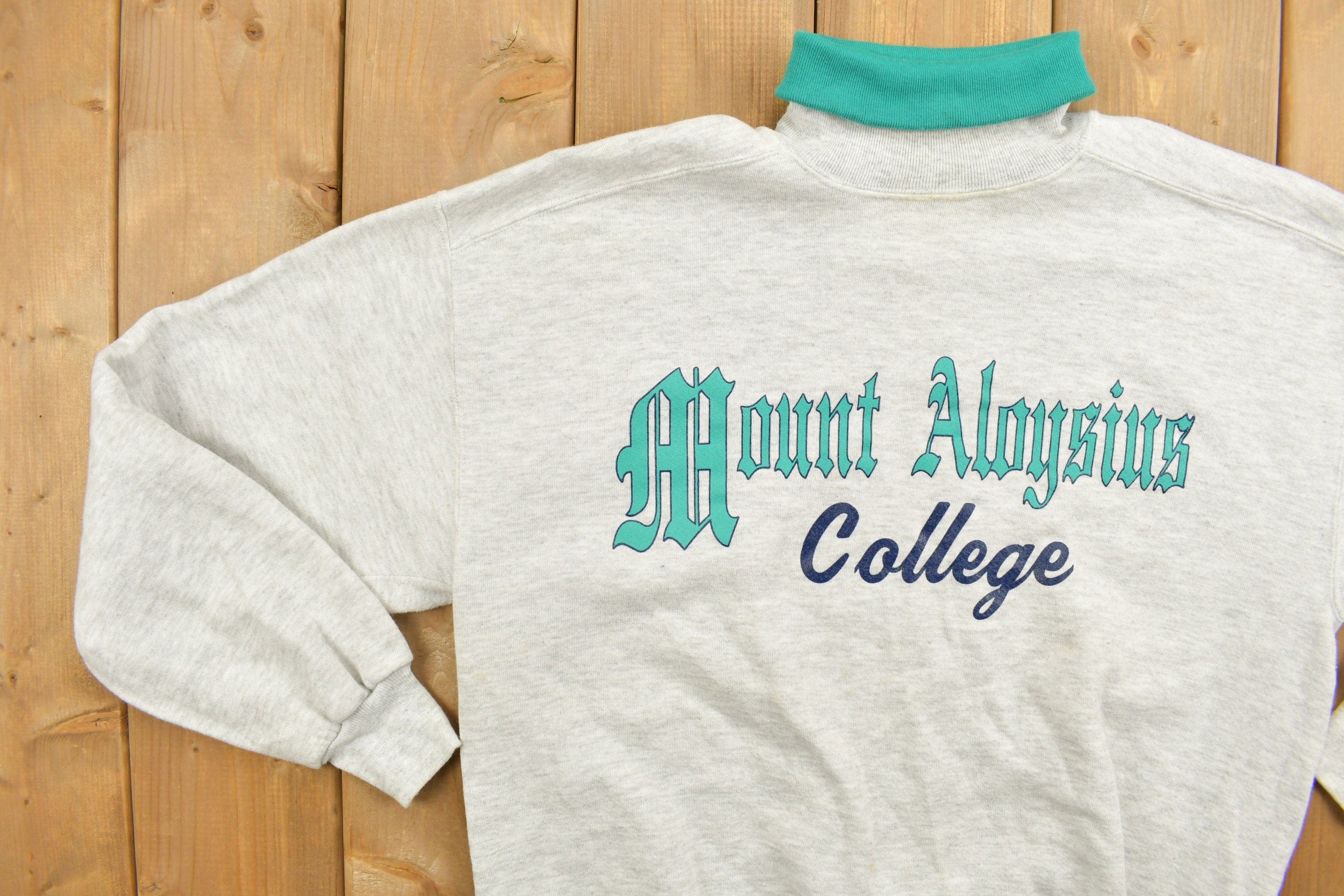 Vintage 1990s Mount Aloysius Collegiate Turtle Neck Men's Medium - Image 3