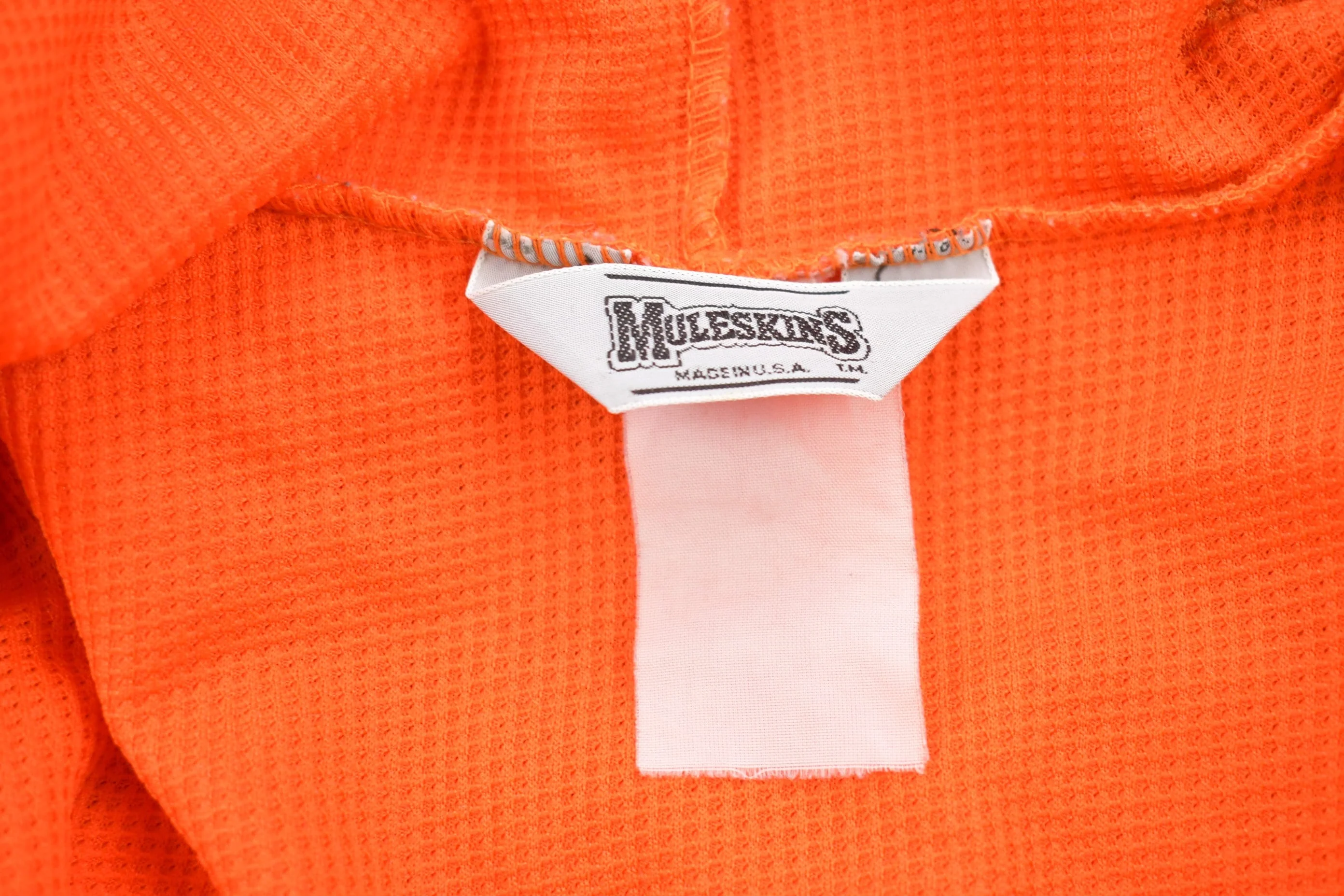 Vintage 1990s Muleskins Thermal Blank Zip Up Hoodie Men's Medium - Image 3
