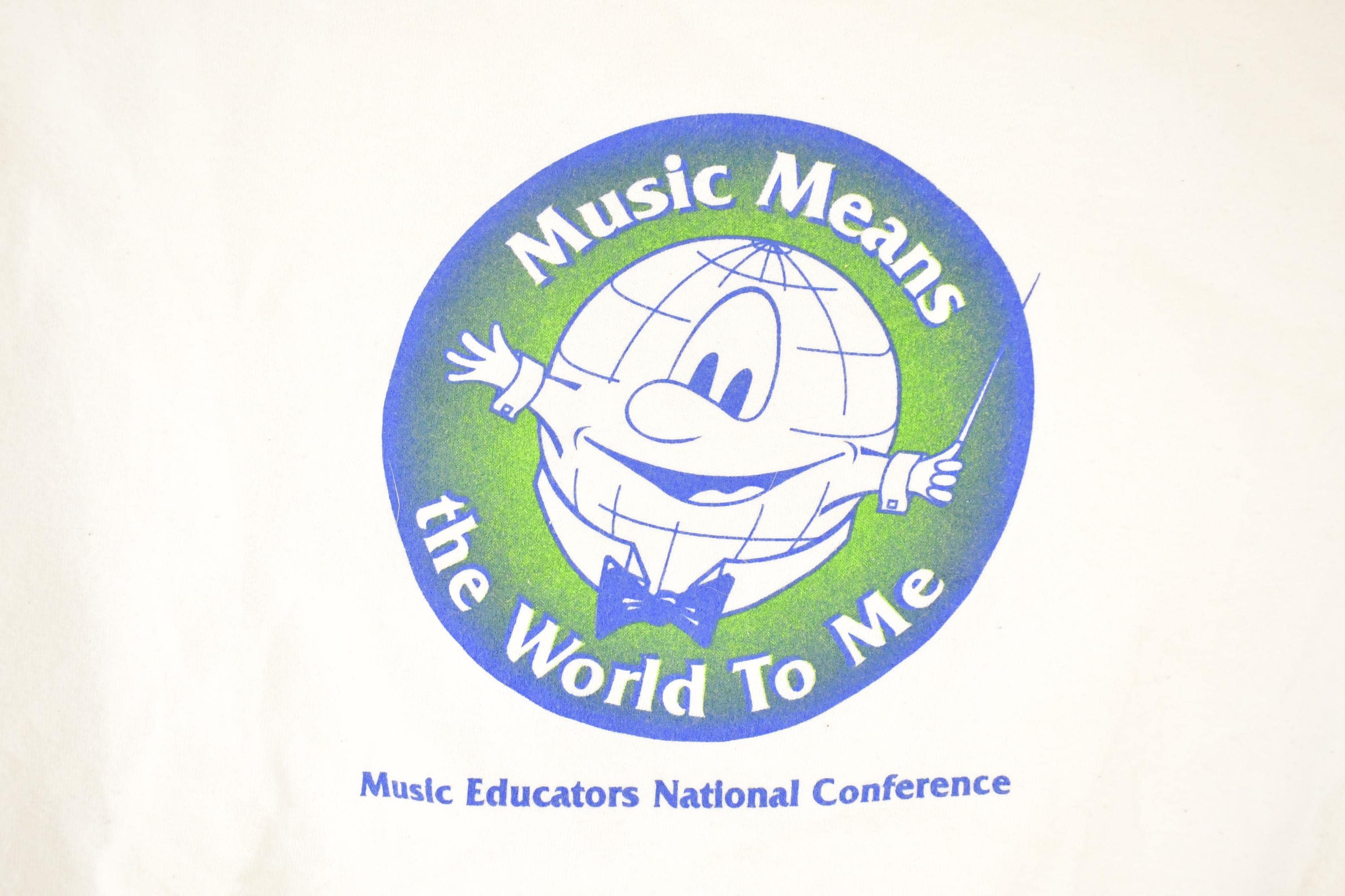 Vintage 1990s Music Means The World To Me Graphic Print Crewneck Sweatshirt Men's L - Image 3
