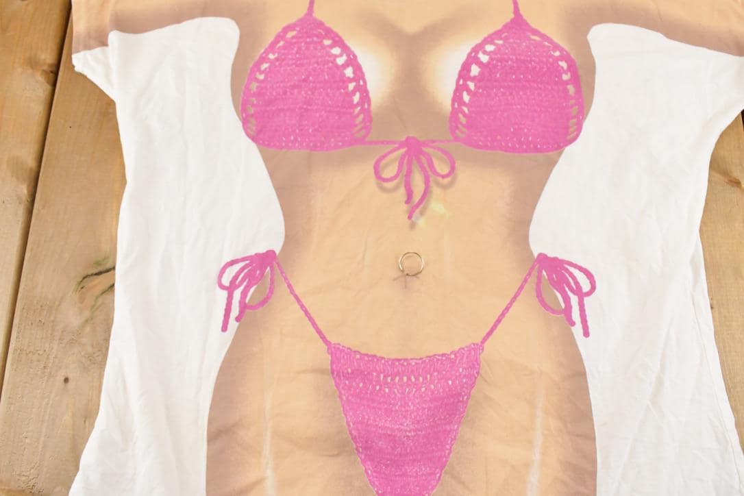 Vintage 1990's My Bikini Beach Body Souvenir Travel T-Shirt Women's XL - Image 3