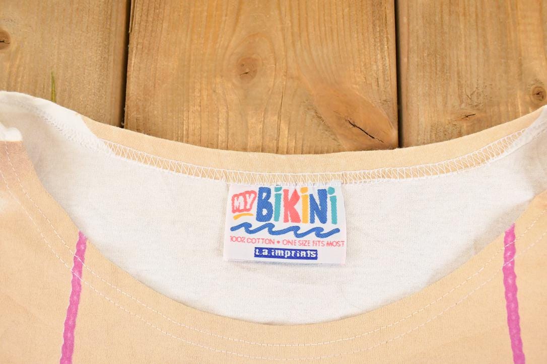 Vintage 1990's My Bikini Beach Body Souvenir Travel T-Shirt Women's XL - Image 4