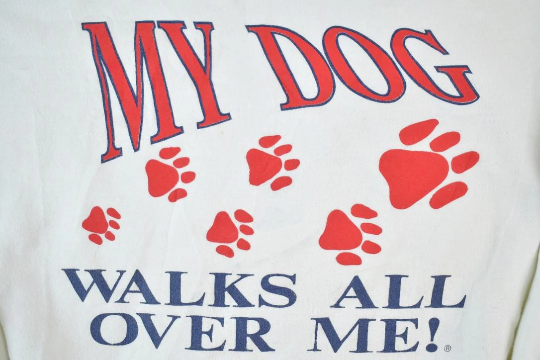 Vintage 1990s My Dog Outdoorsman Crewneck Sweatshirt Men's Medium - Image 3