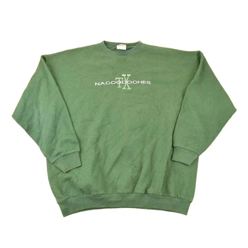 Vintage 1990s Nacogdoches Texas Embroidered Crewneck Sweatshirt Men's XL