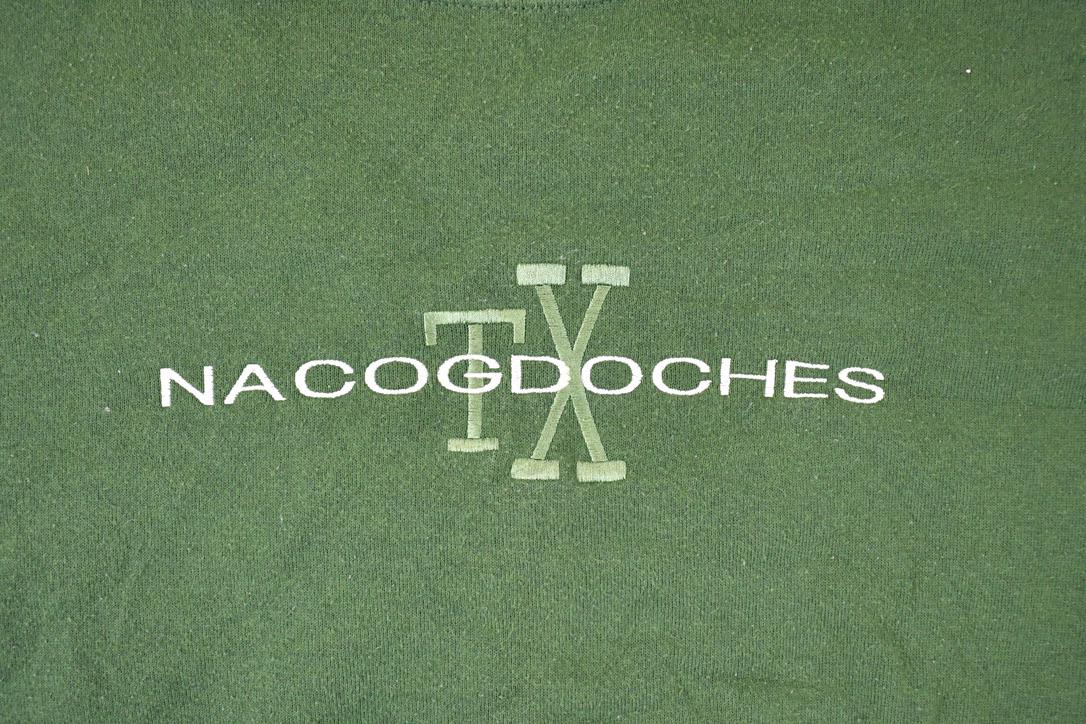 Vintage 1990s Nacogdoches Texas Embroidered Crewneck Sweatshirt Men's XL - Image 3