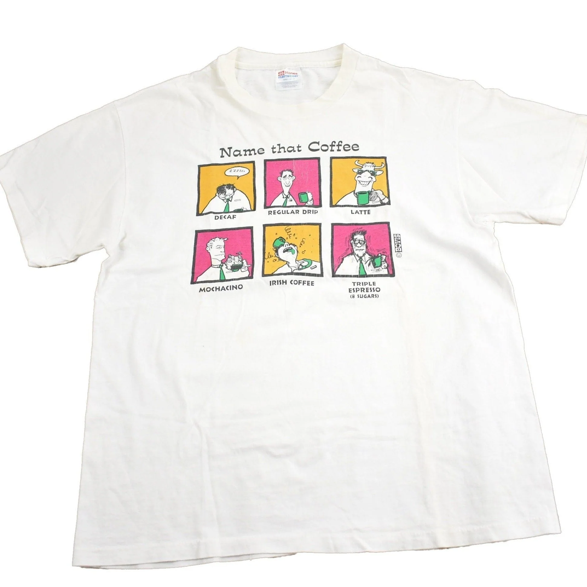 Vintage 1990s Name That Coffee Graphic T Shirt Men's Large
