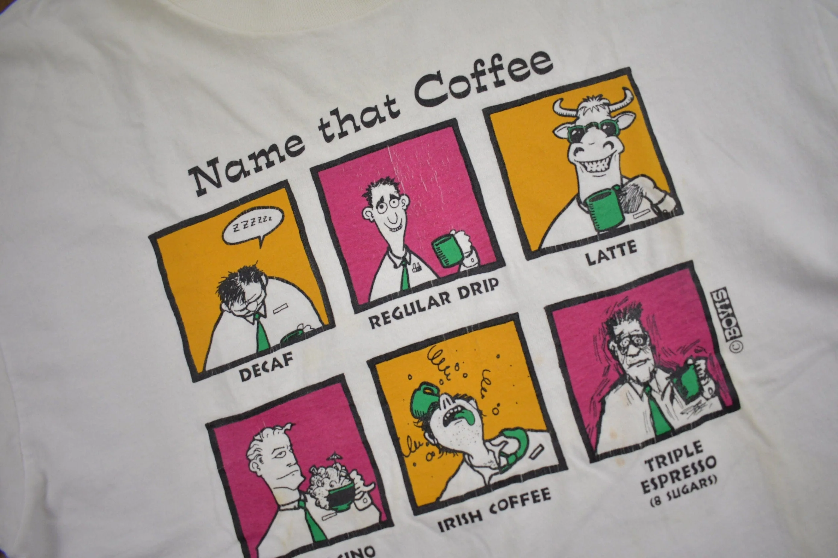Vintage 1990s Name That Coffee Graphic T Shirt Men's Large - Image 3