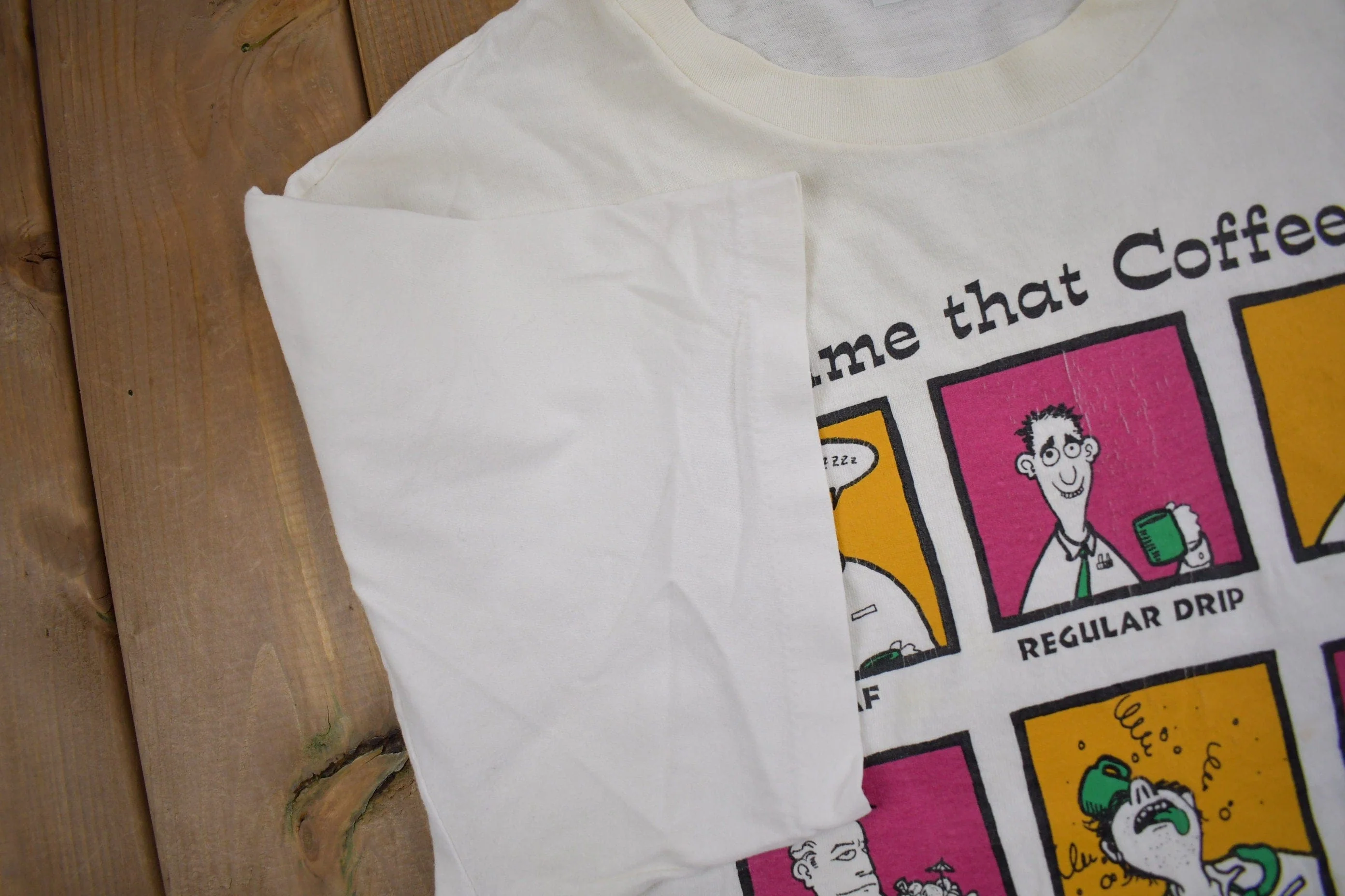 Vintage 1990s Name That Coffee Graphic T Shirt Men's Large - Image 7