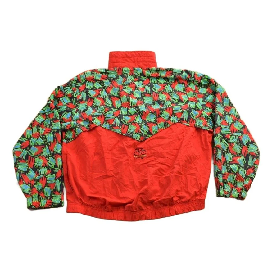 Vintage 1990s Nashbar Cycling Abstract Pattern Windbreaker Jacket Men's 2XL - Image 2