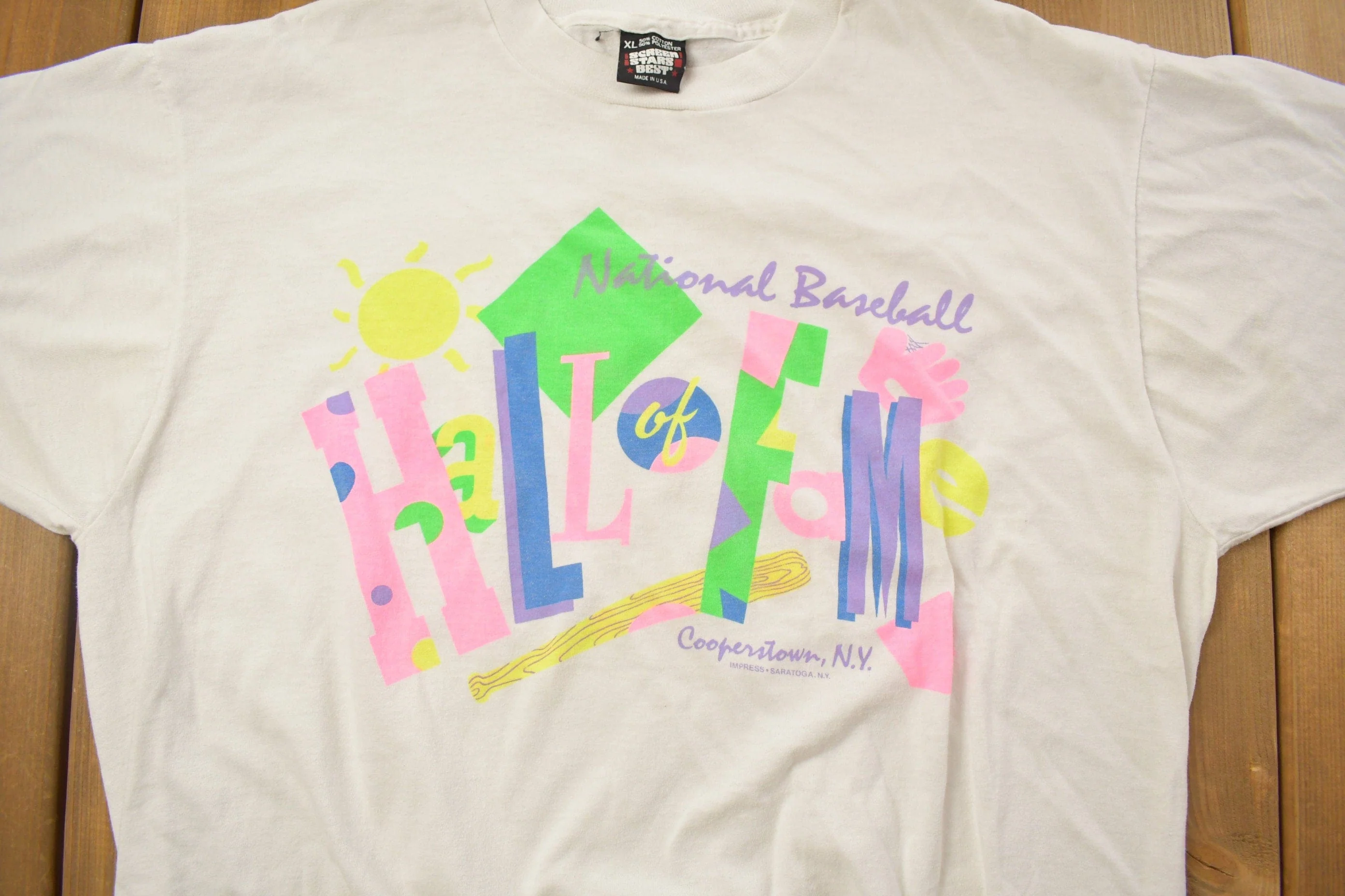 Vintage 1990s National Baseball Hall Of Fame Graphic T-Shirt Men's Large - Image 3