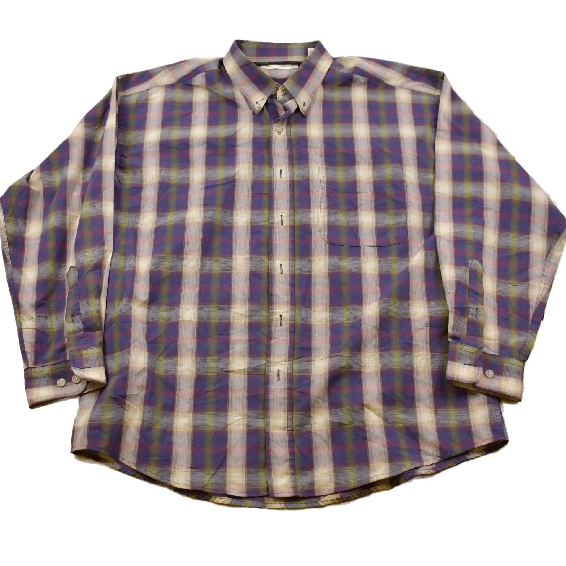 Vintage 1990s Natural Issue Plaid Button Up Shirt Men's XL