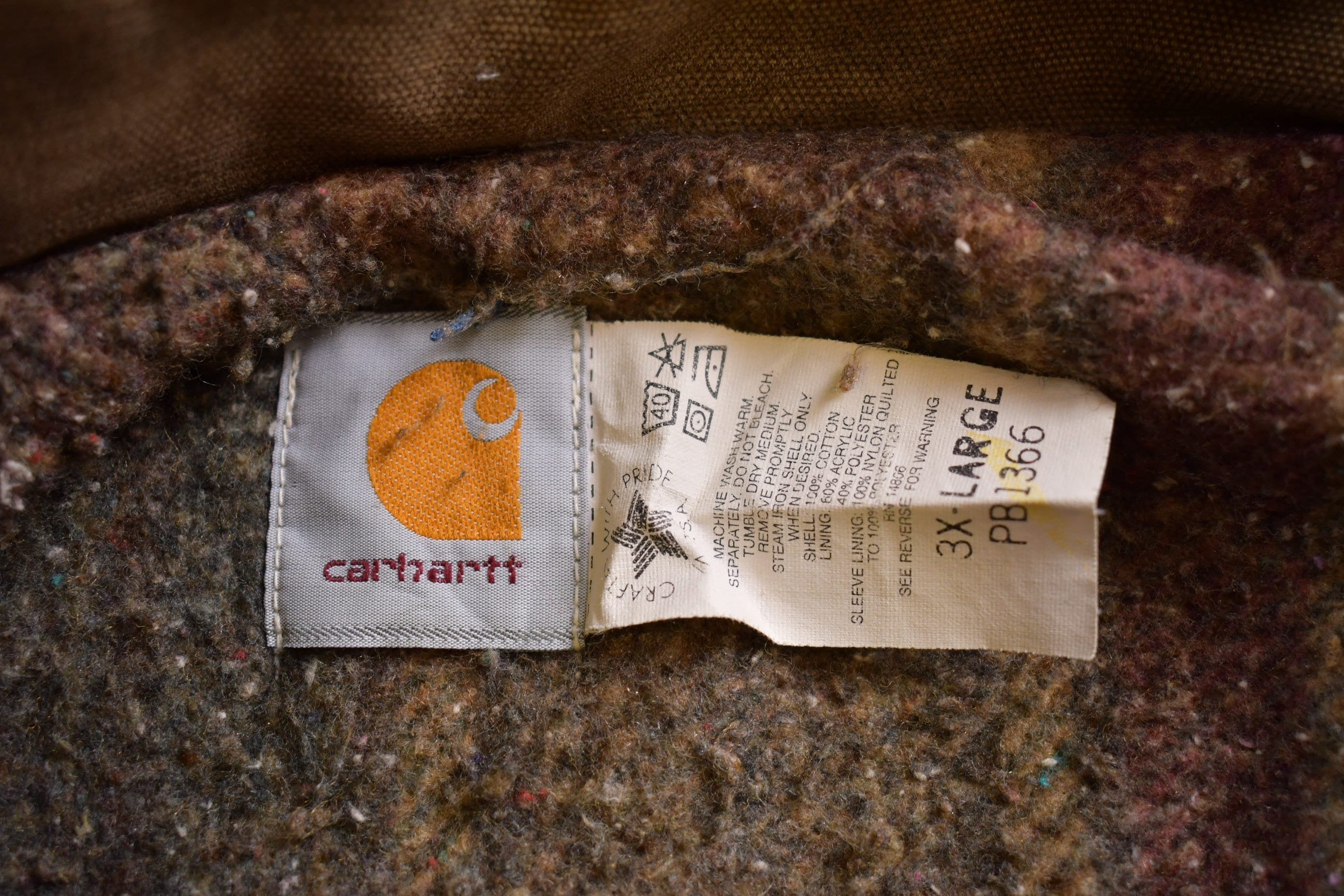 Vintage 1990s Naturally Distressed Blanket Lined Carhartt Chore Coat Men's 3XL - Image 7