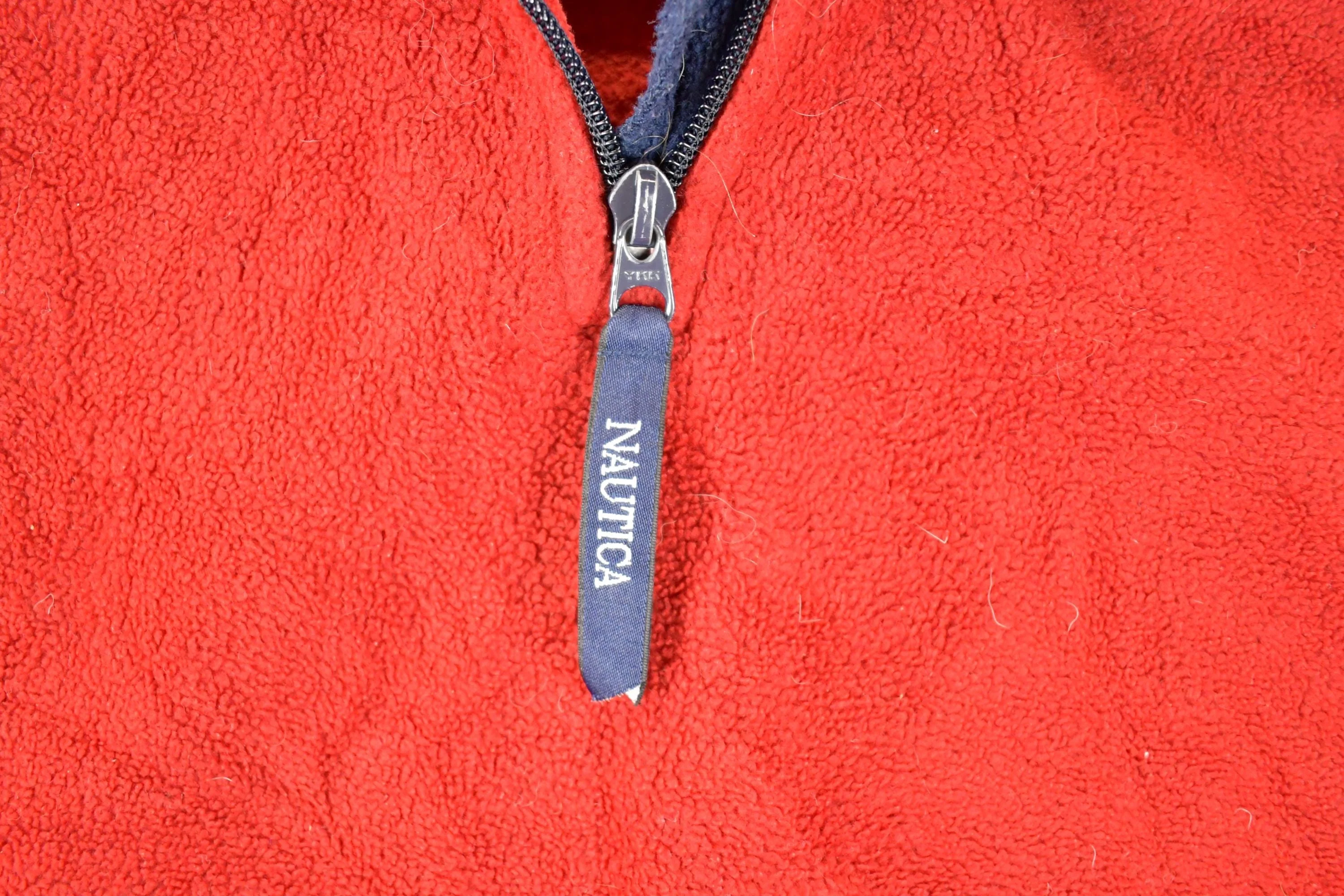 Vintage 1990s Nautica Challenge Fleece Quarter Zip Outdoorsman Sweater Men's L - Image 6