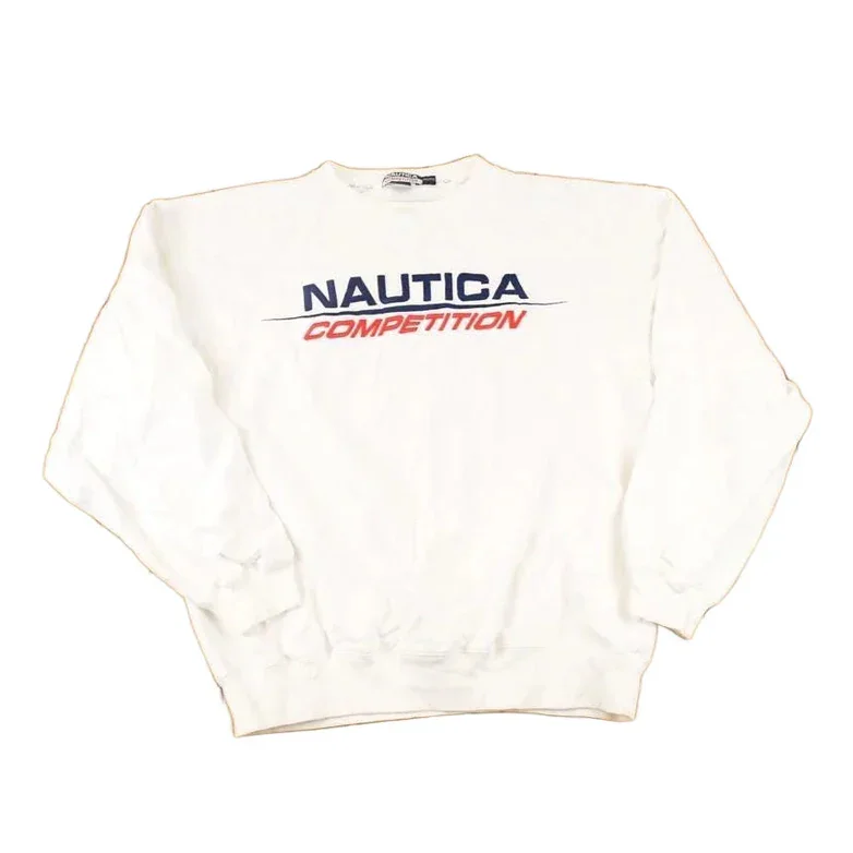 Vintage 1990s Nautica Competition Embroidered Crewneck Sweatshirt Mens XL