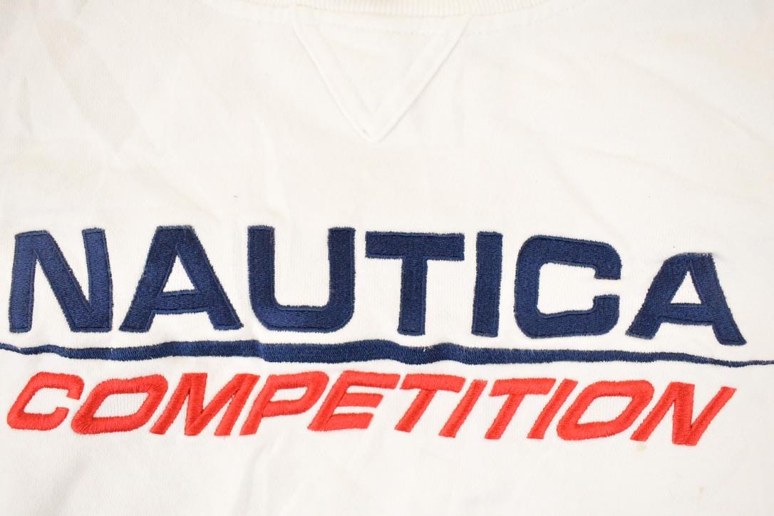 Vintage 1990s Nautica Competition Embroidered Crewneck Sweatshirt Mens XL - Image 3