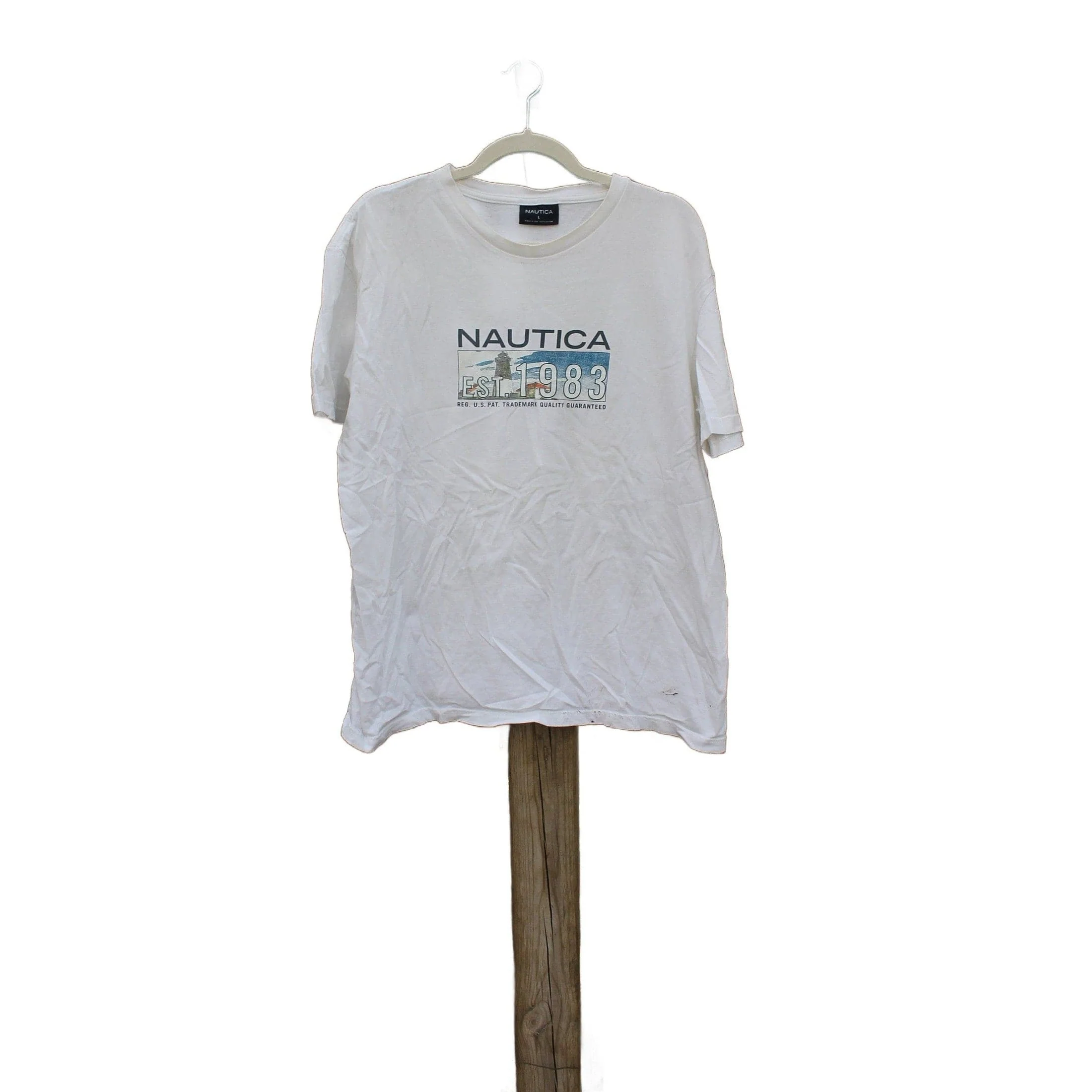 Vintage 1990s Nautica Sailing Graphic T Shirt - Image 2