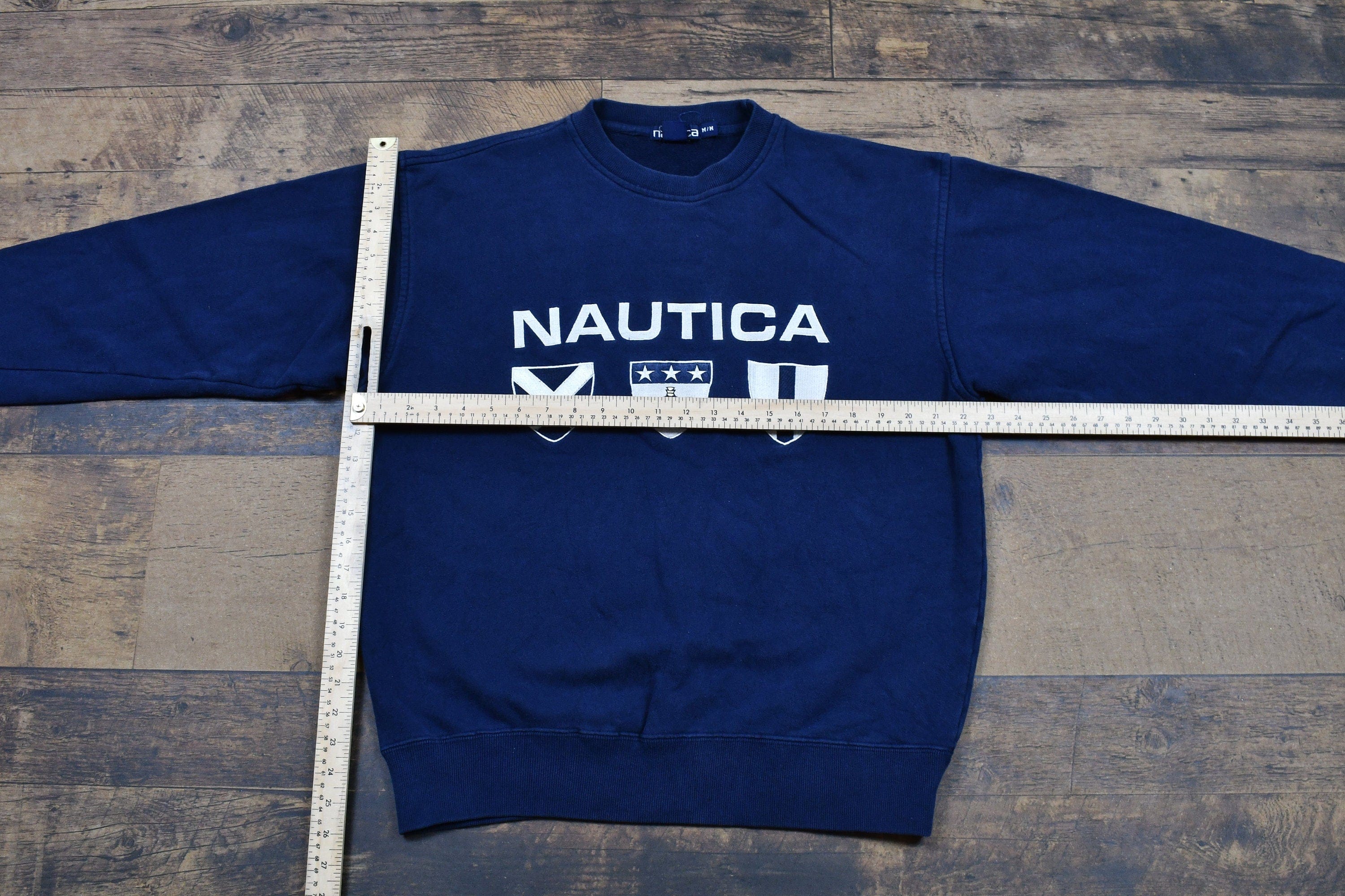 Vintage 1990s Nautica Spell Out Crewneck Men's Medium - Image 5