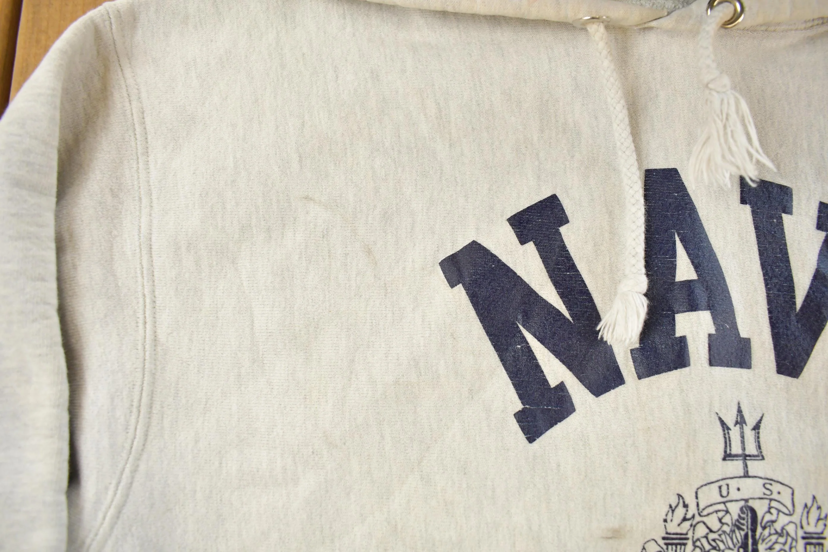 Vintage 1990s Navy Military Pro Weave Hoodie Sweatshirt Mens XL - Image 5