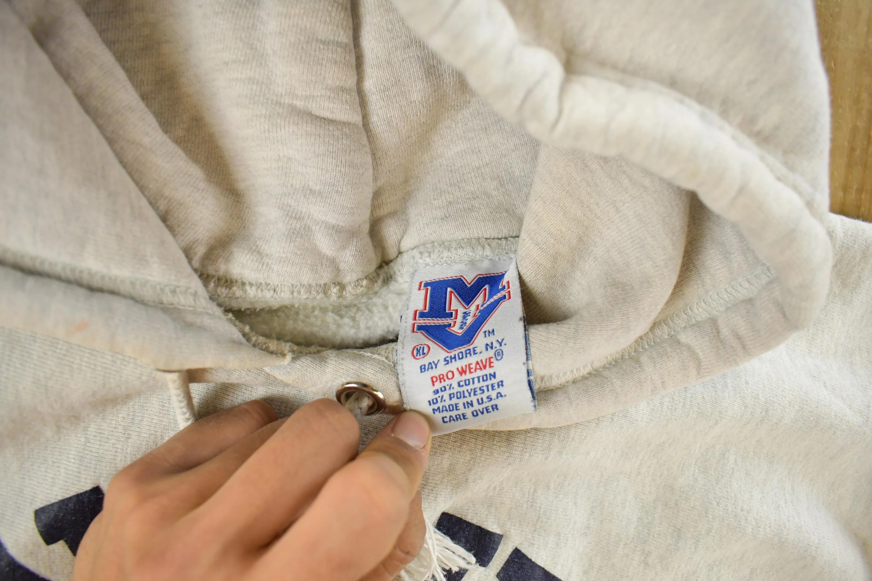 Vintage 1990s Navy Military Pro Weave Hoodie Sweatshirt Mens XL - Image 7