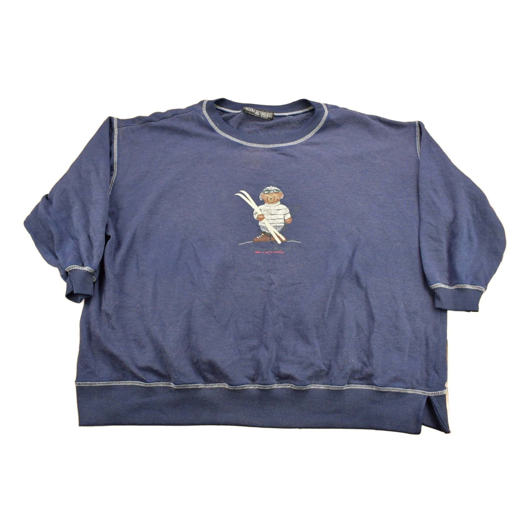 Vintage 1990s Needle & Threads Ski Teddy Bear Sweater
