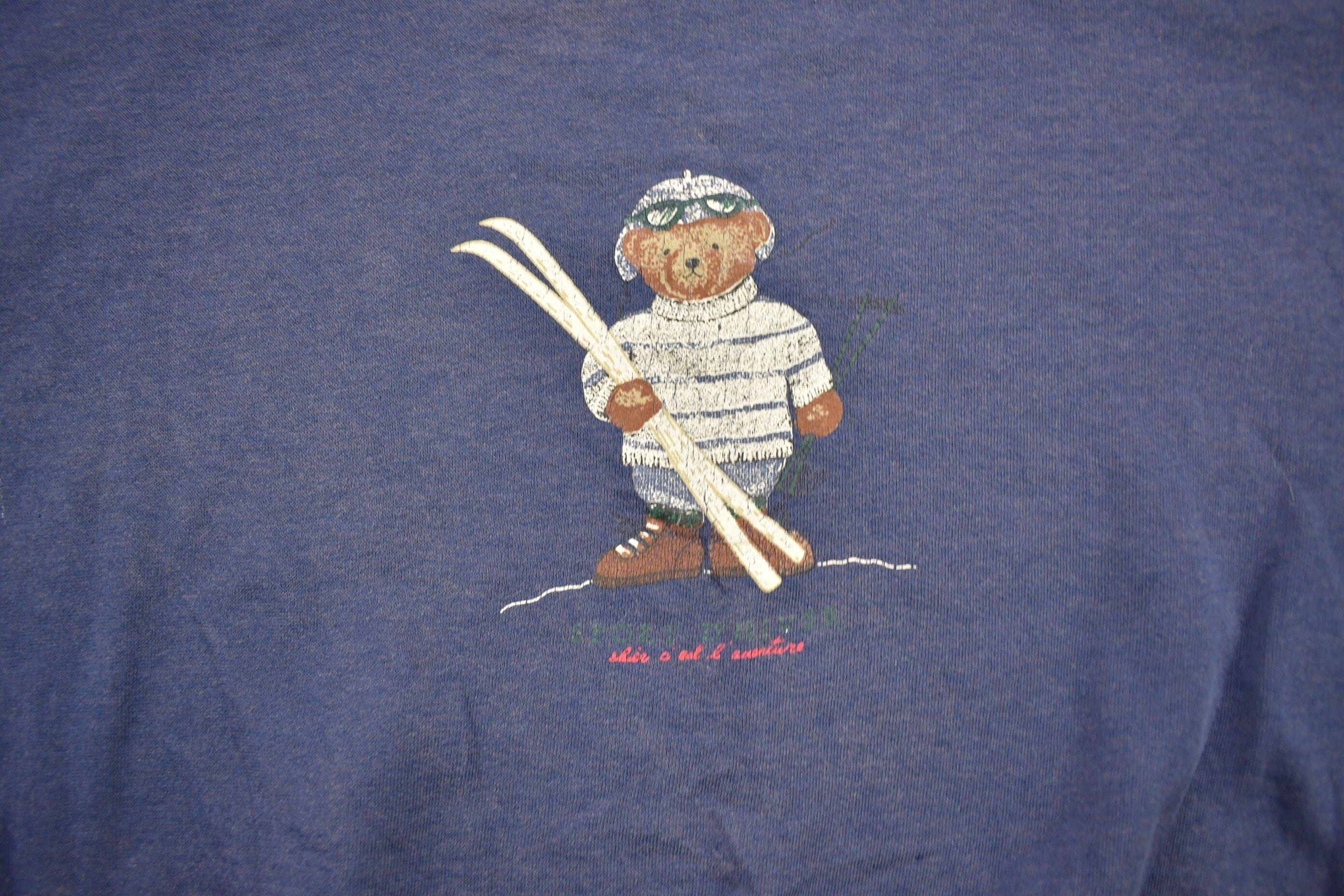 Vintage 1990s Needle & Threads Ski Teddy Bear Sweater - Image 3