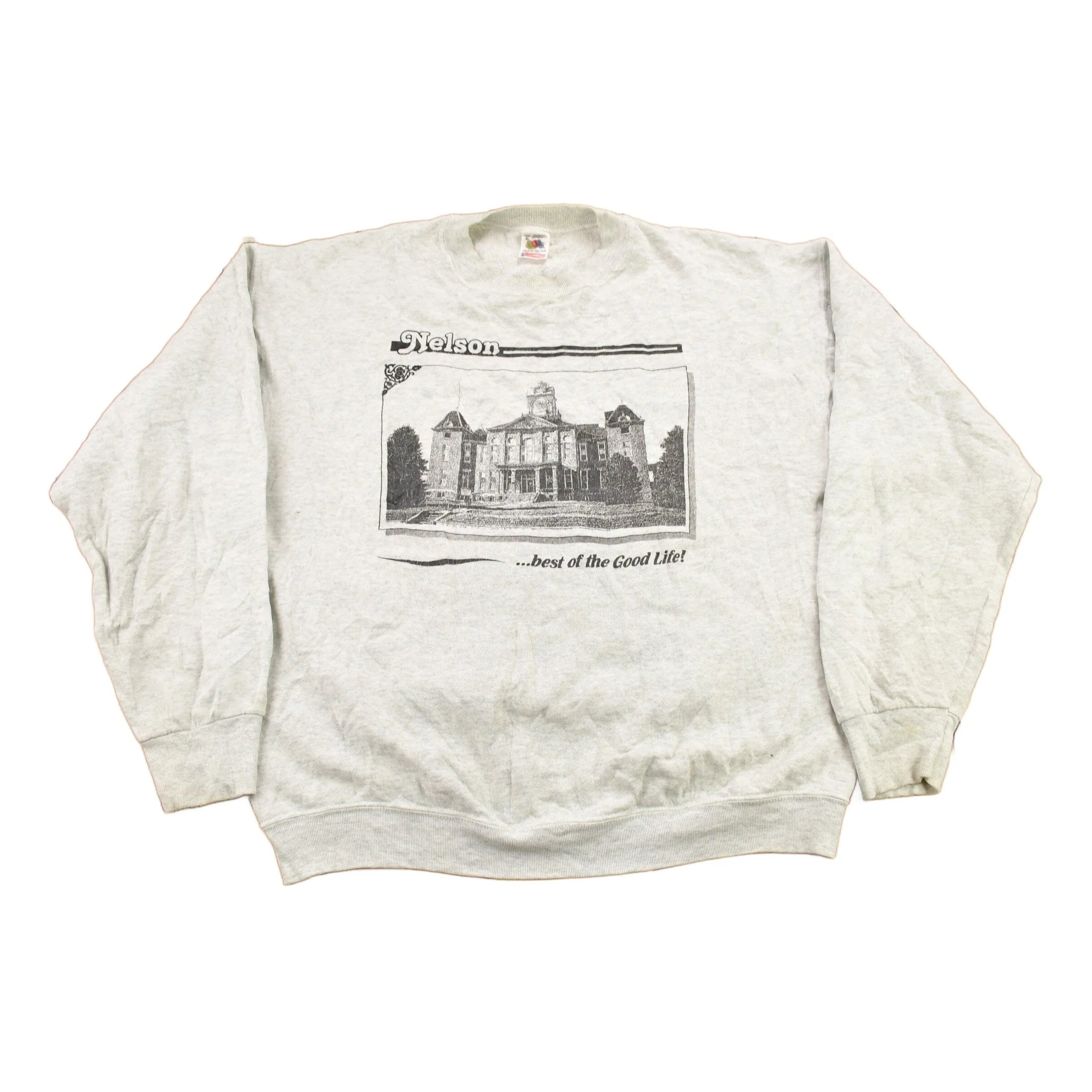 Vintage 1990s Nelson "Best Of The Good Life" Graphic Crewneck Sweatshirt Men's Large