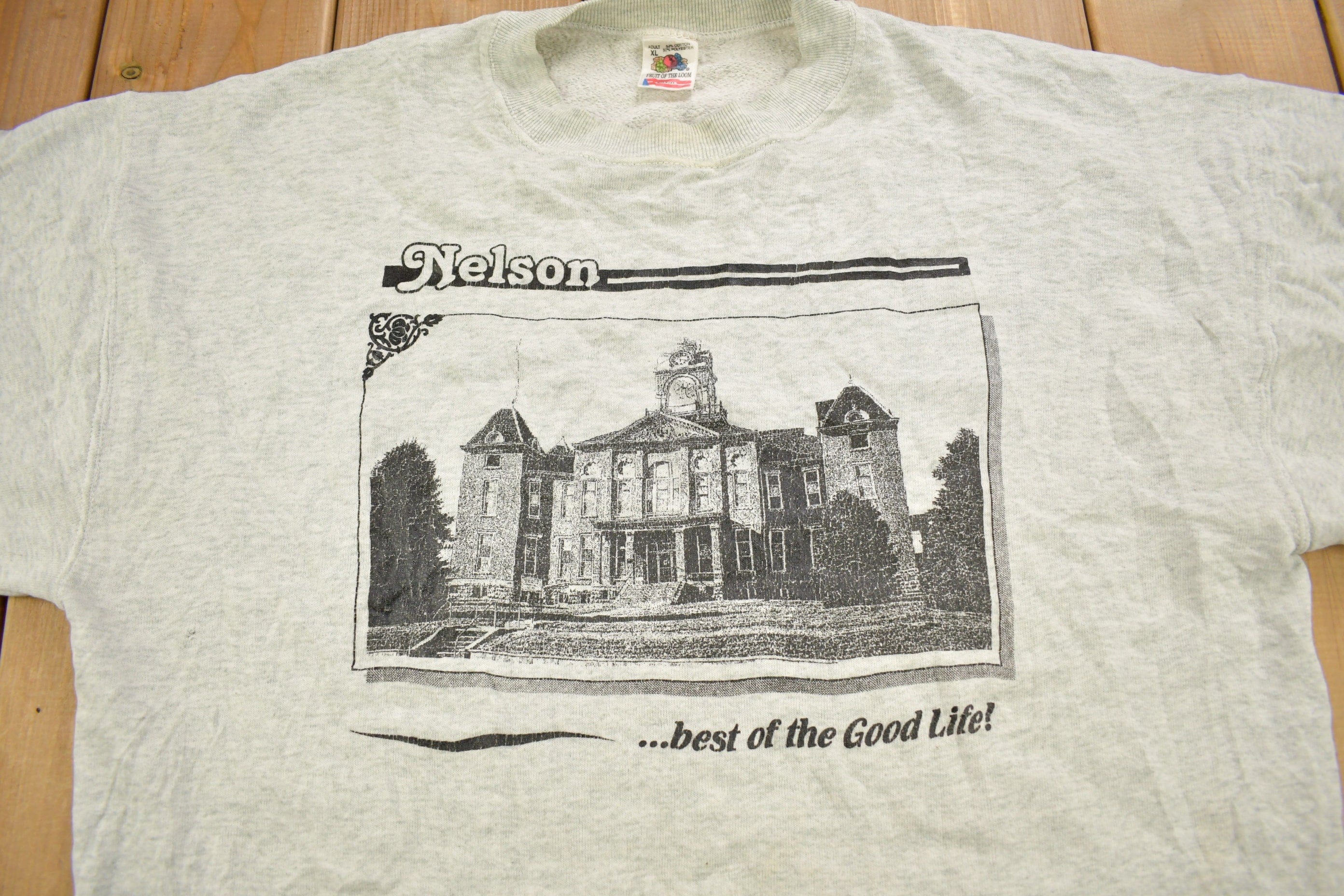 Vintage 1990s Nelson "Best Of The Good Life" Graphic Crewneck Sweatshirt Men's Large - Image 4