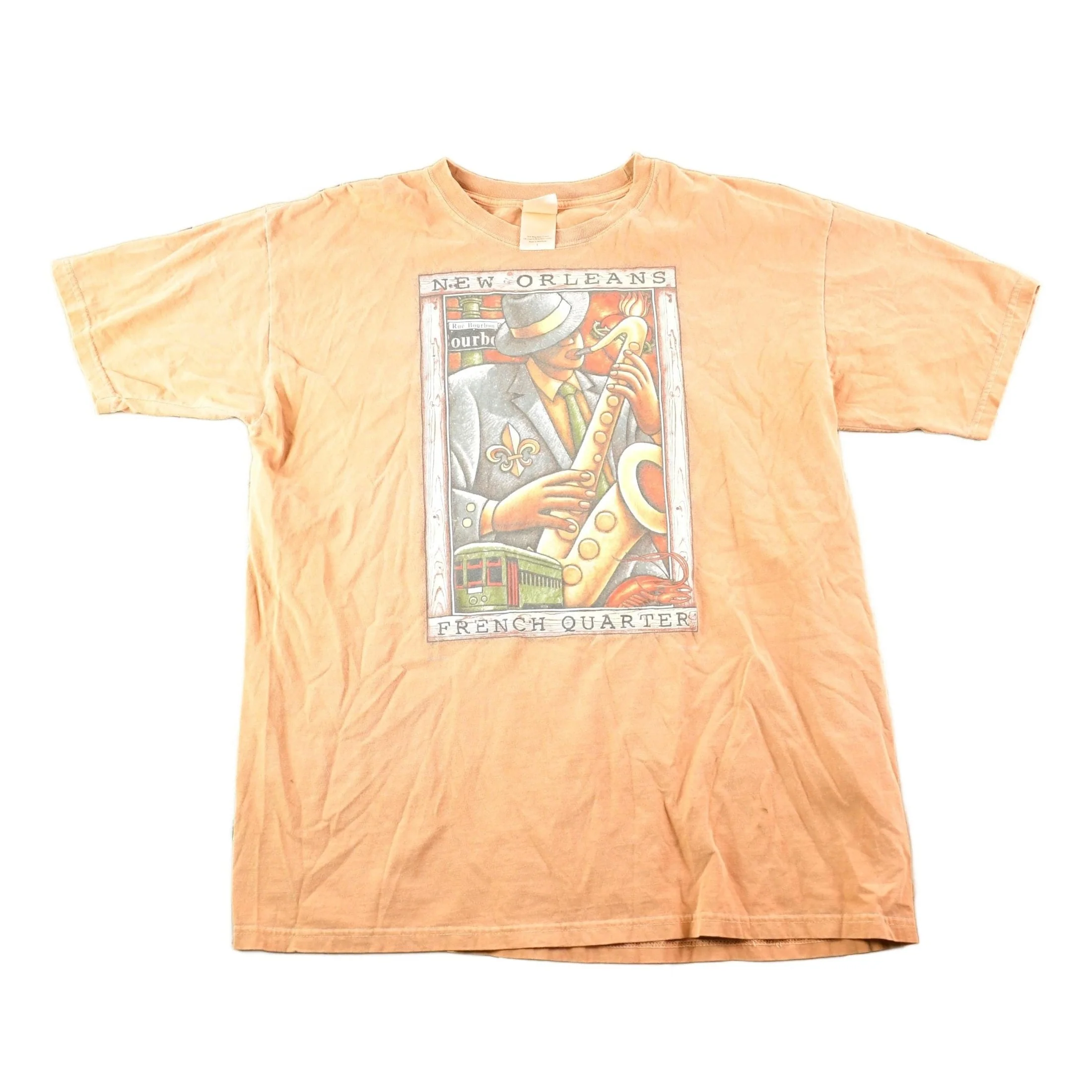 Vintage 1990s New Orleans French Quarter Souvenir Jazz T-Shirt Mens L