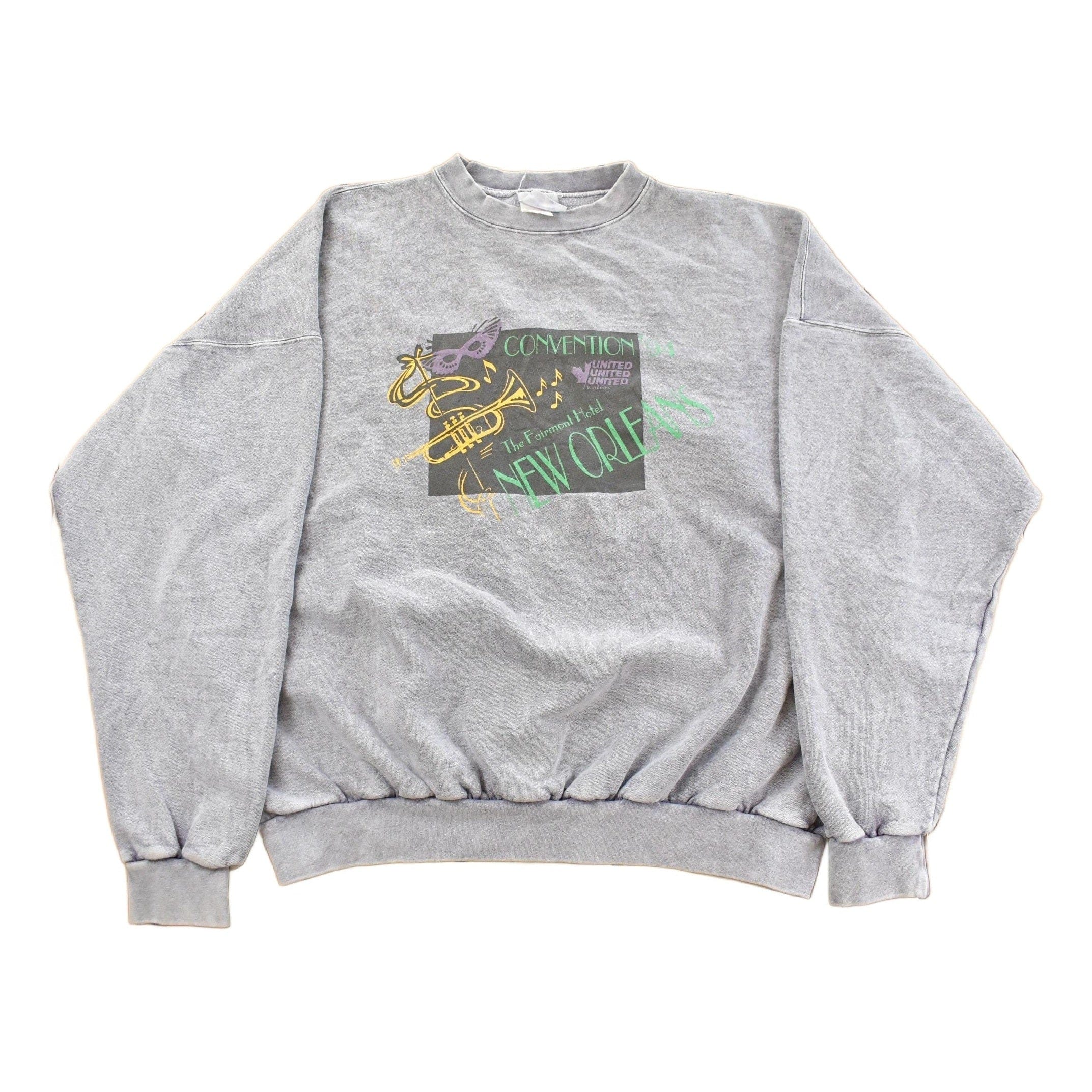 Vintage 1990s New Orleans Mardi Gras Crewneck Sweatshirt Men's 2XL