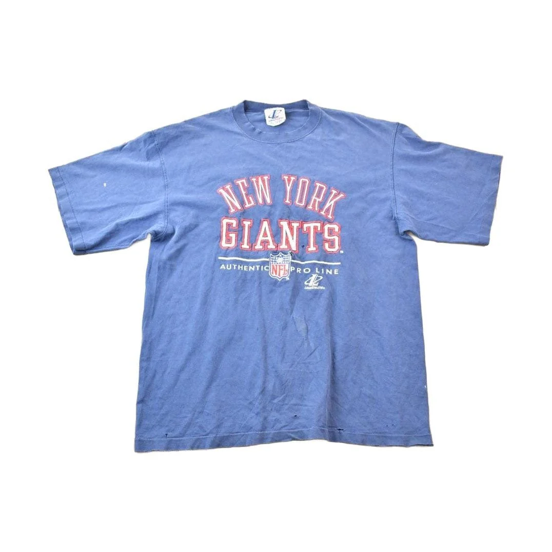 Vintage 1990s New York Giants Embroidered NFL Graphic T-Shirt Men's XL
